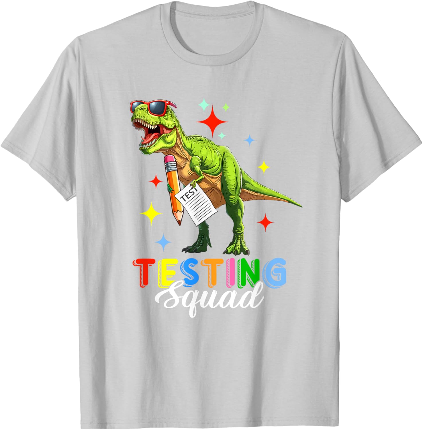 Testing Squad Test Day T-Rex Costume Teacher Students T-Shirt