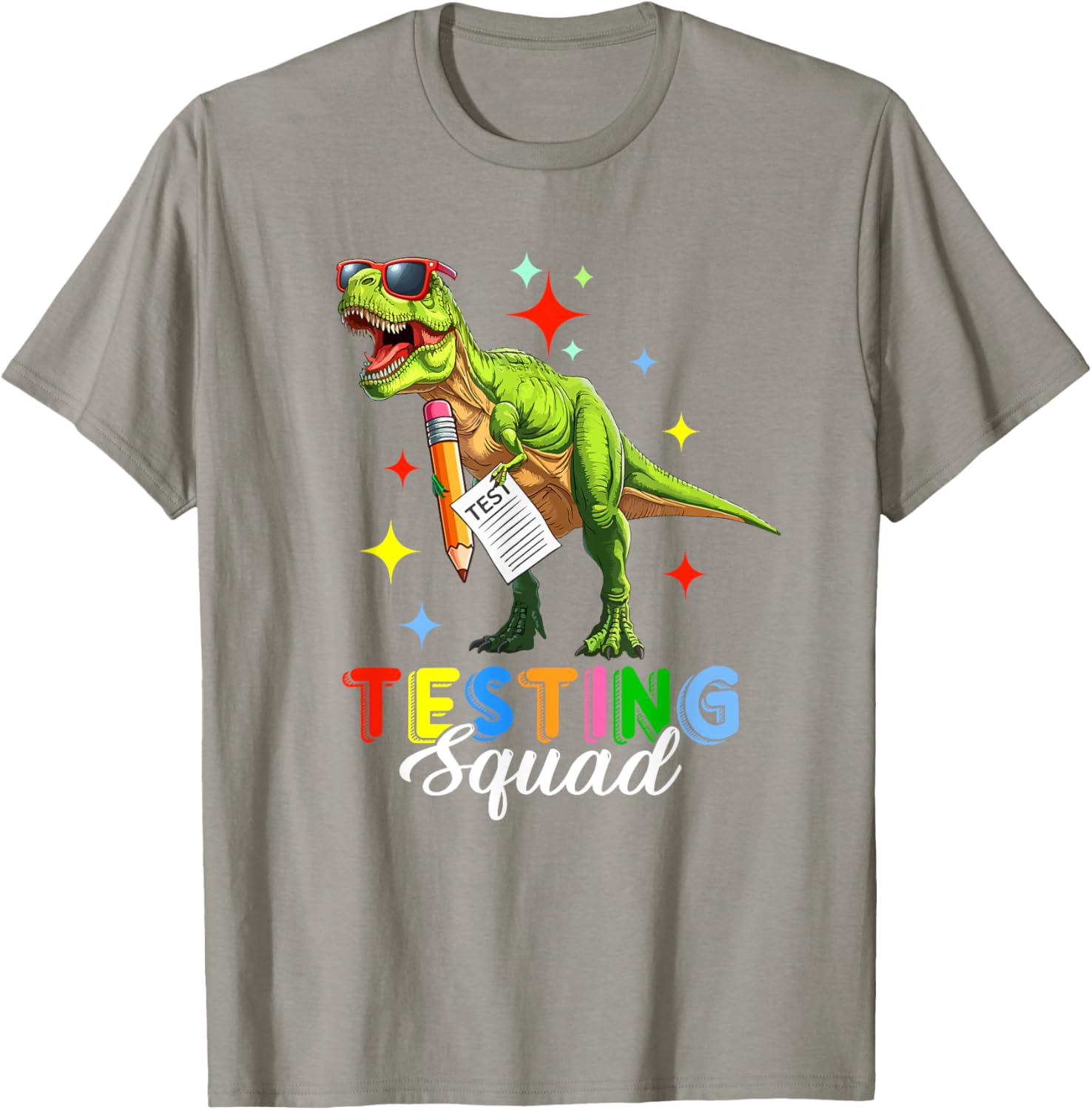 Testing Squad Test Day T-Rex Costume Teacher Students T-Shirt