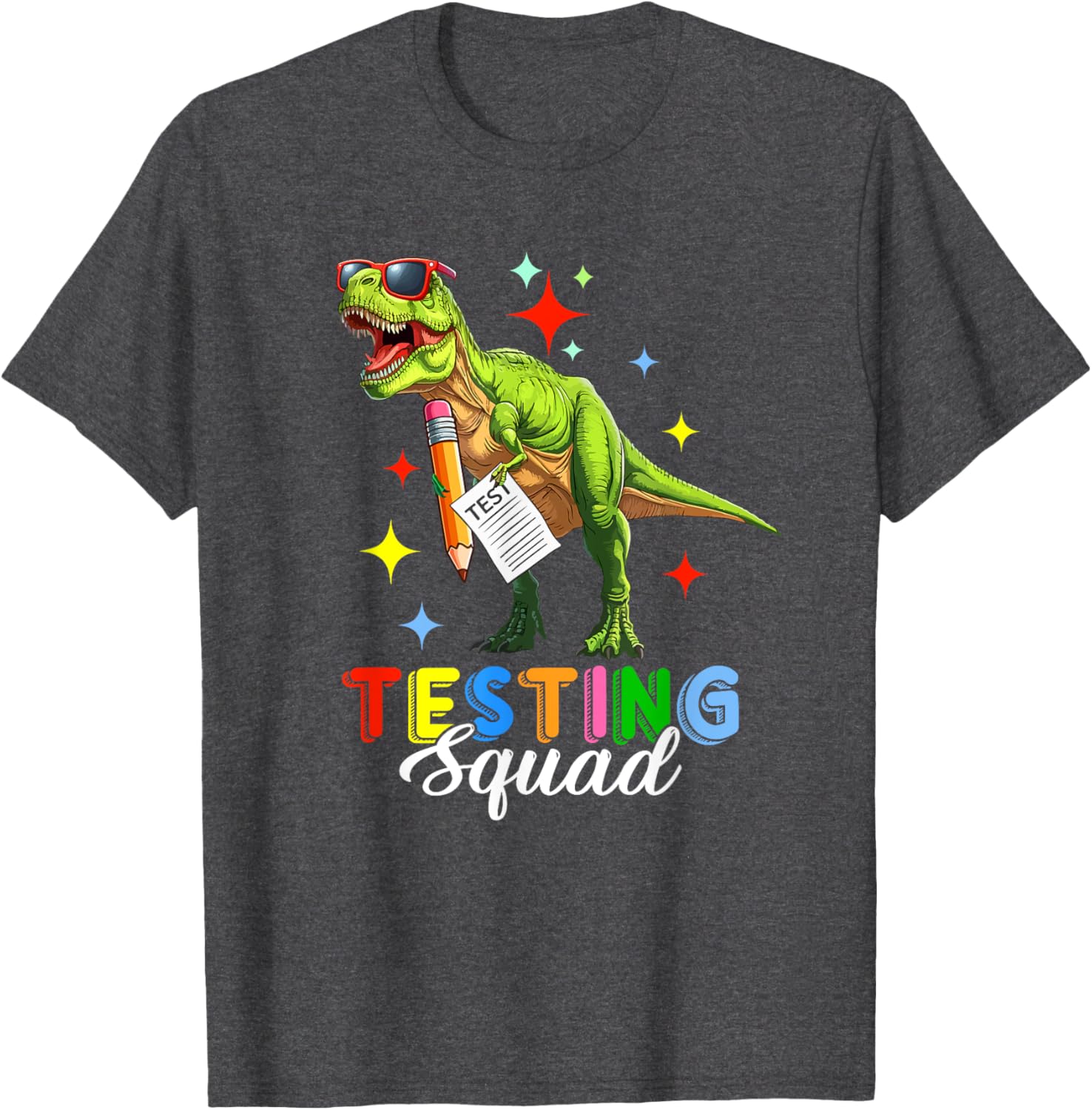 Testing Squad Test Day T-Rex Costume Teacher Students T-Shirt