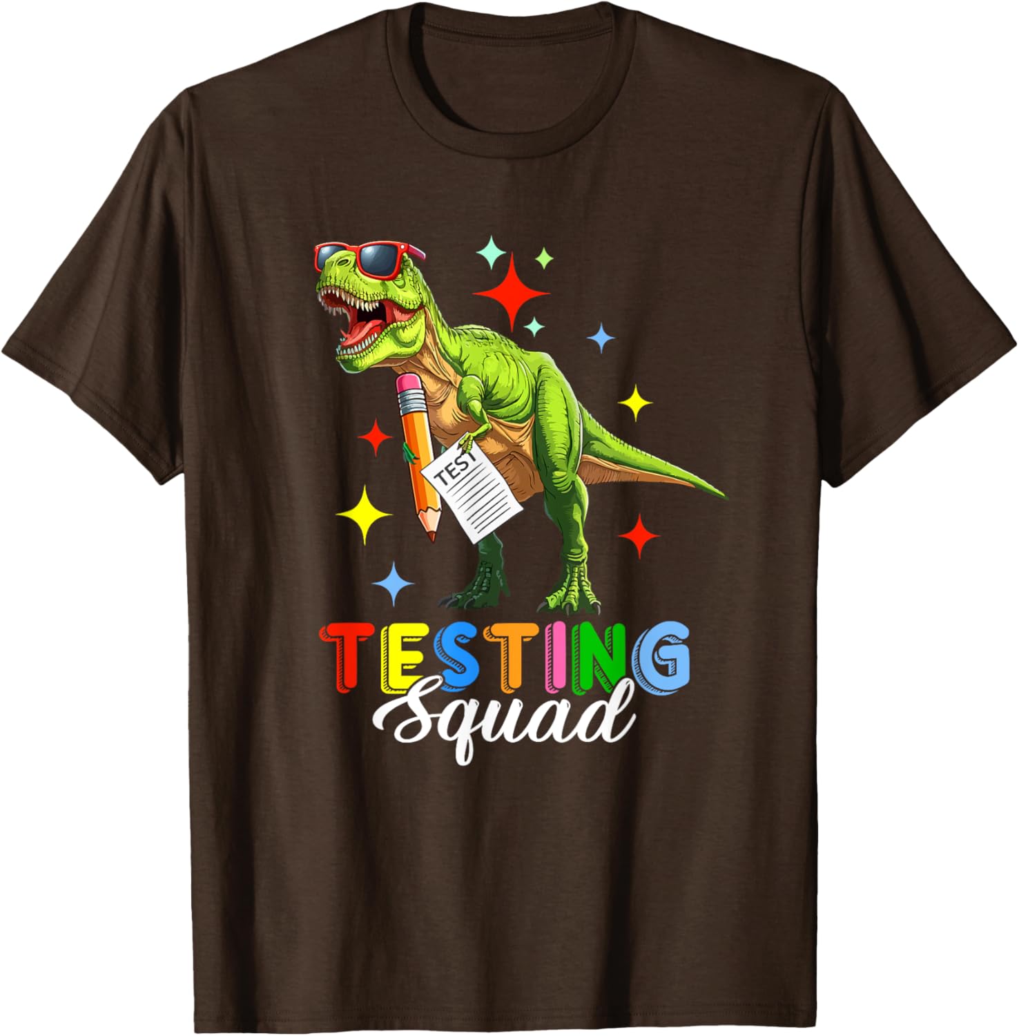 Testing Squad Test Day T-Rex Costume Teacher Students T-Shirt