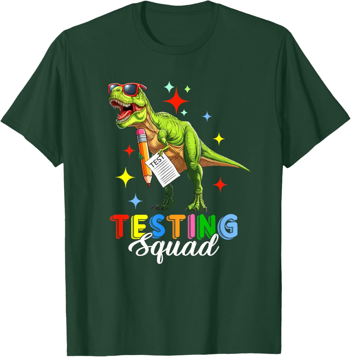 Testing Squad Test Day T-Rex Costume Teacher Students T-Shirt