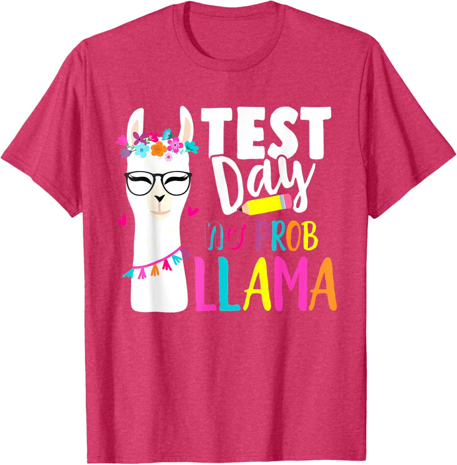 Testing Test Day No Prob Llama Teacher T-Shirt