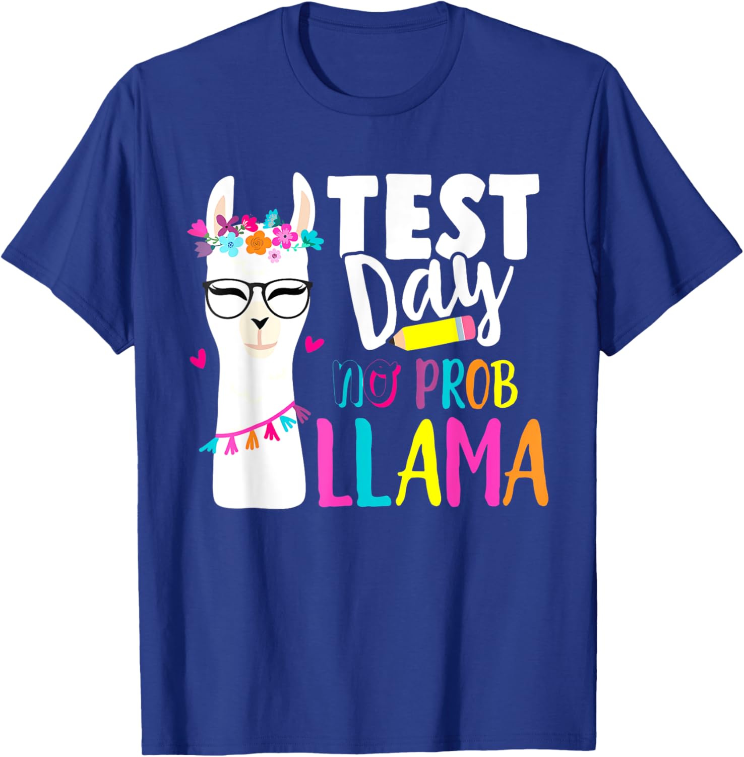 Testing Test Day No Prob Llama Teacher T-Shirt