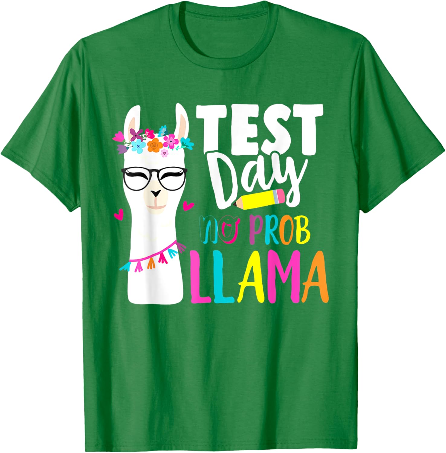 Testing Test Day No Prob Llama Teacher T-Shirt