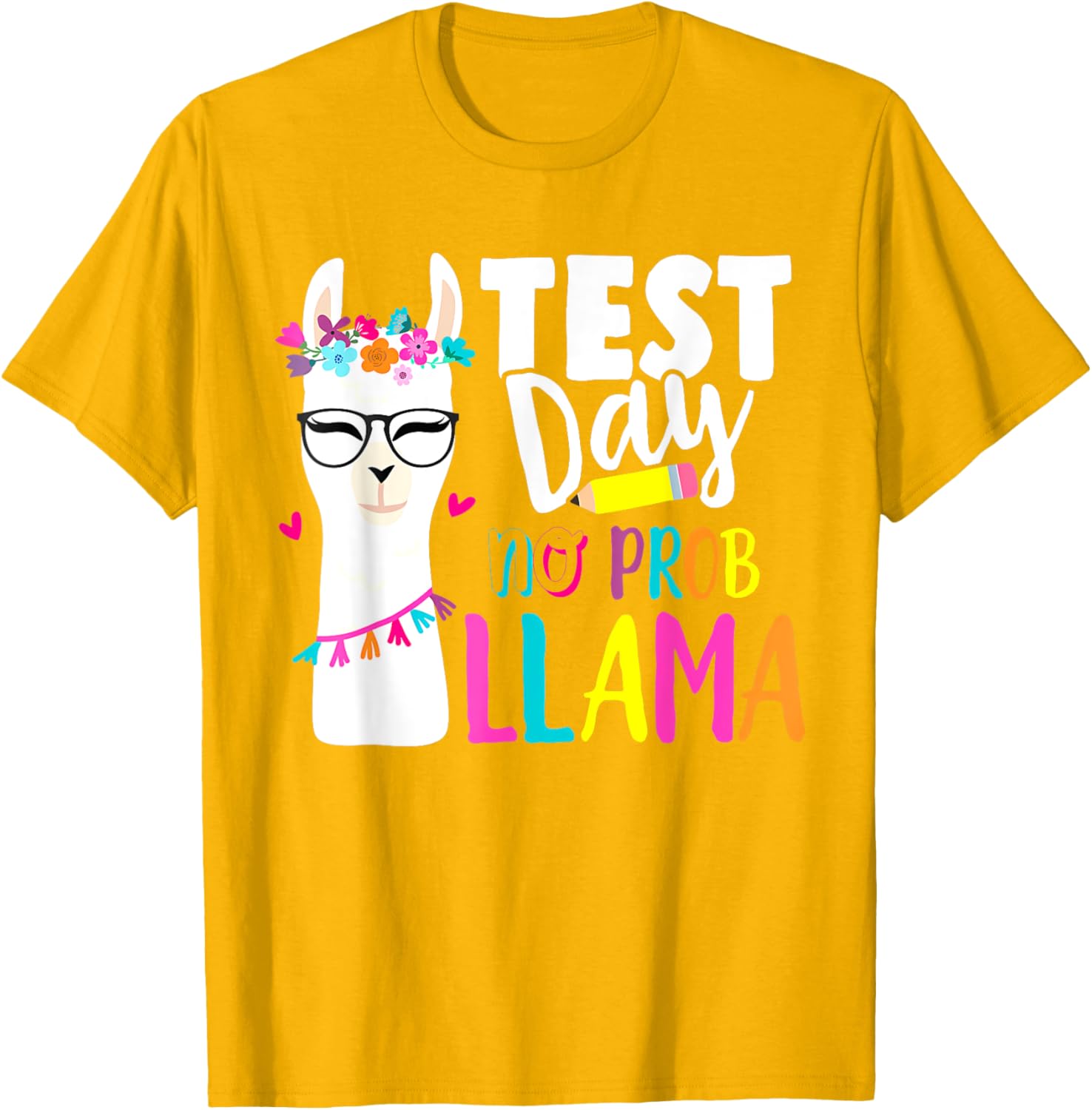Testing Test Day No Prob Llama Teacher T-Shirt