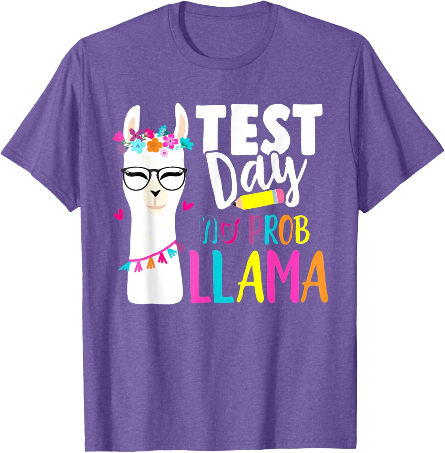 Testing Test Day No Prob Llama Teacher T-Shirt
