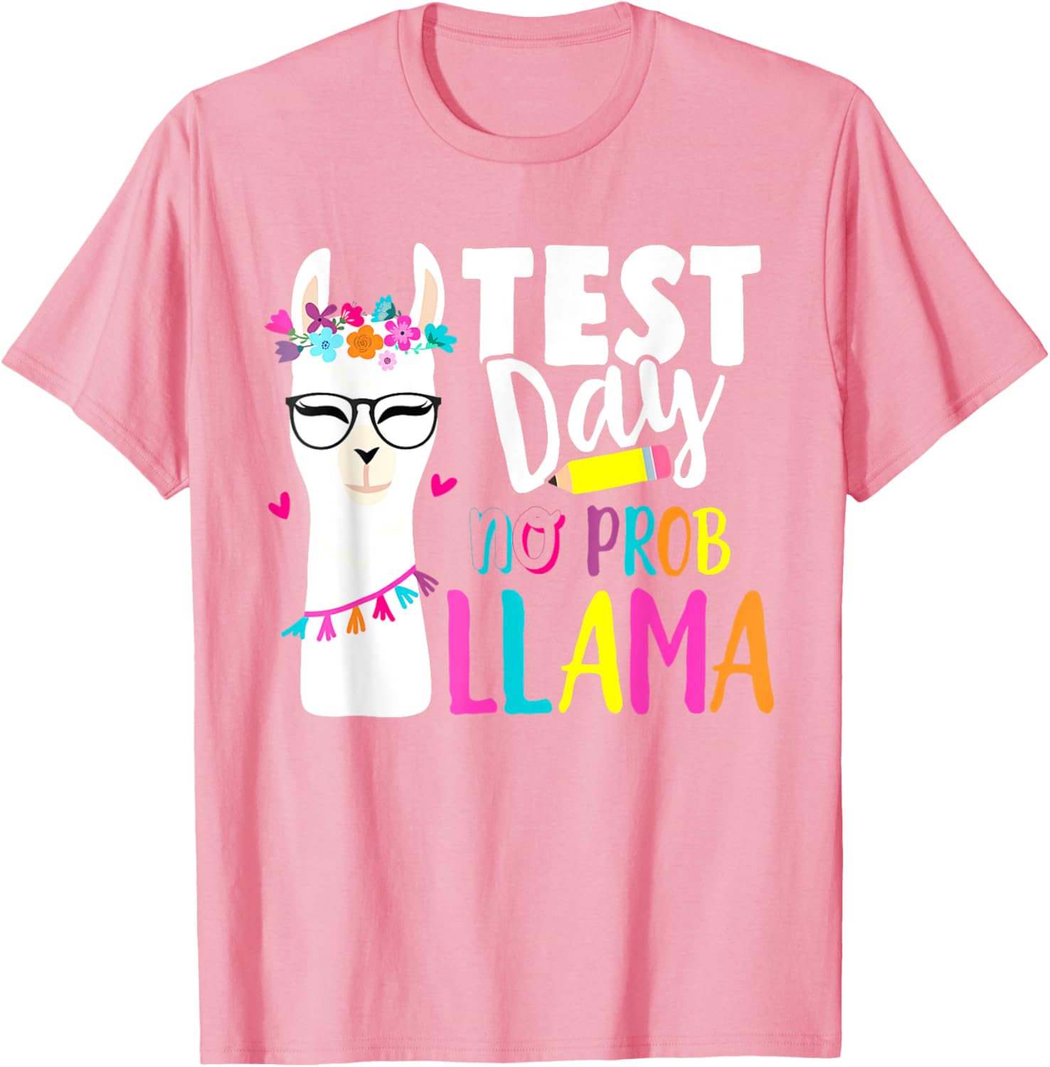 Testing Test Day No Prob Llama Teacher T-Shirt
