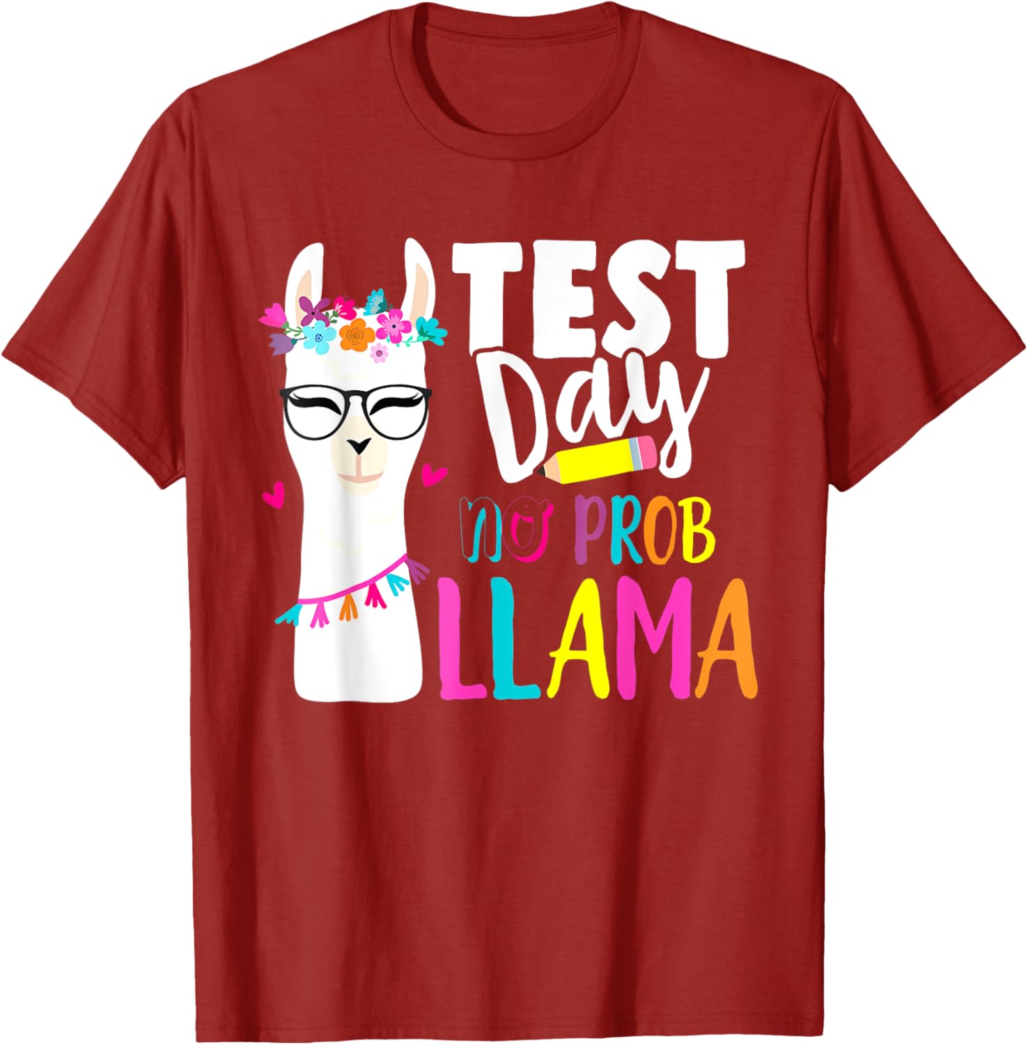 Testing Test Day No Prob Llama Teacher T-Shirt
