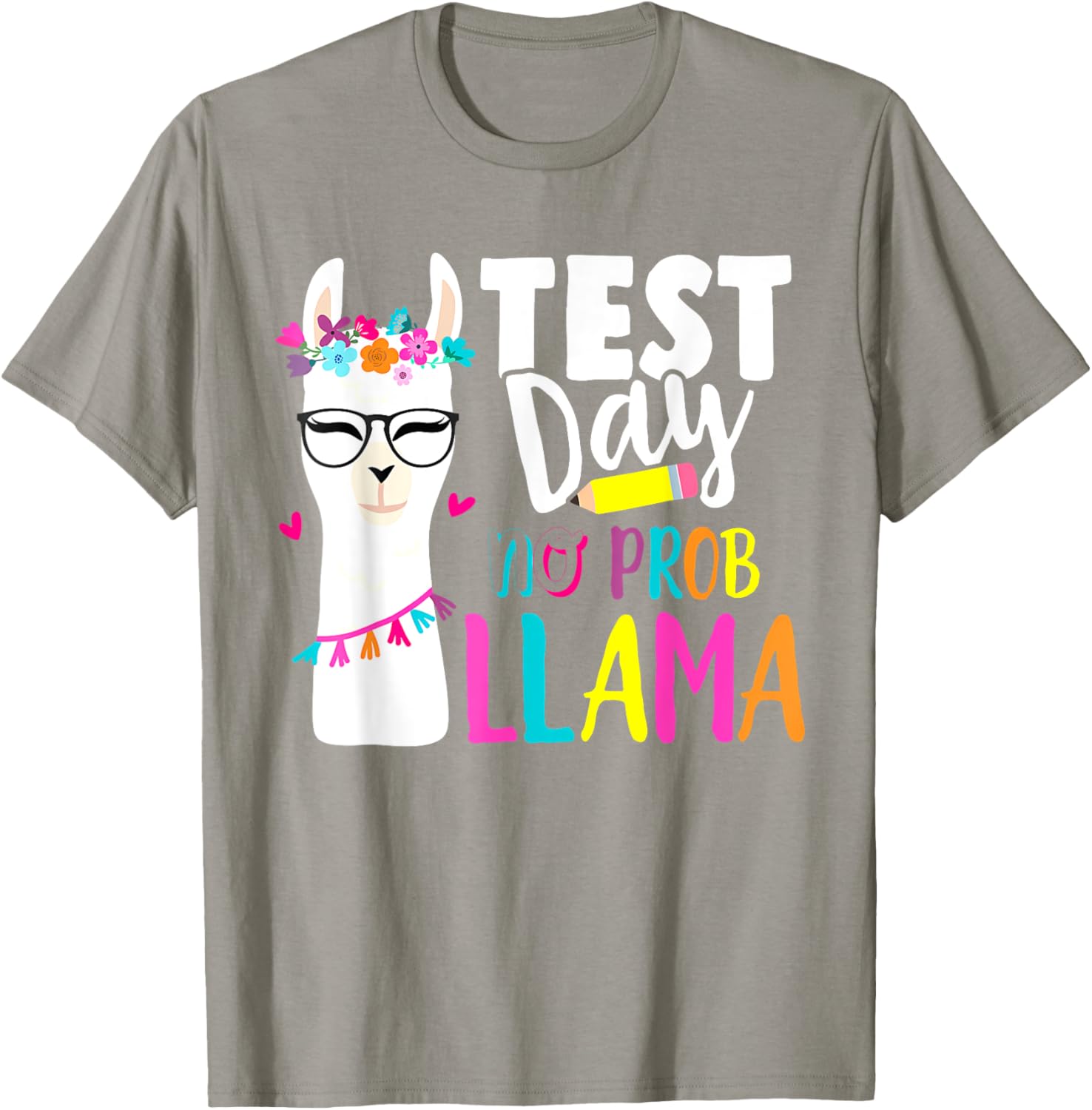 Testing Test Day No Prob Llama Teacher T-Shirt