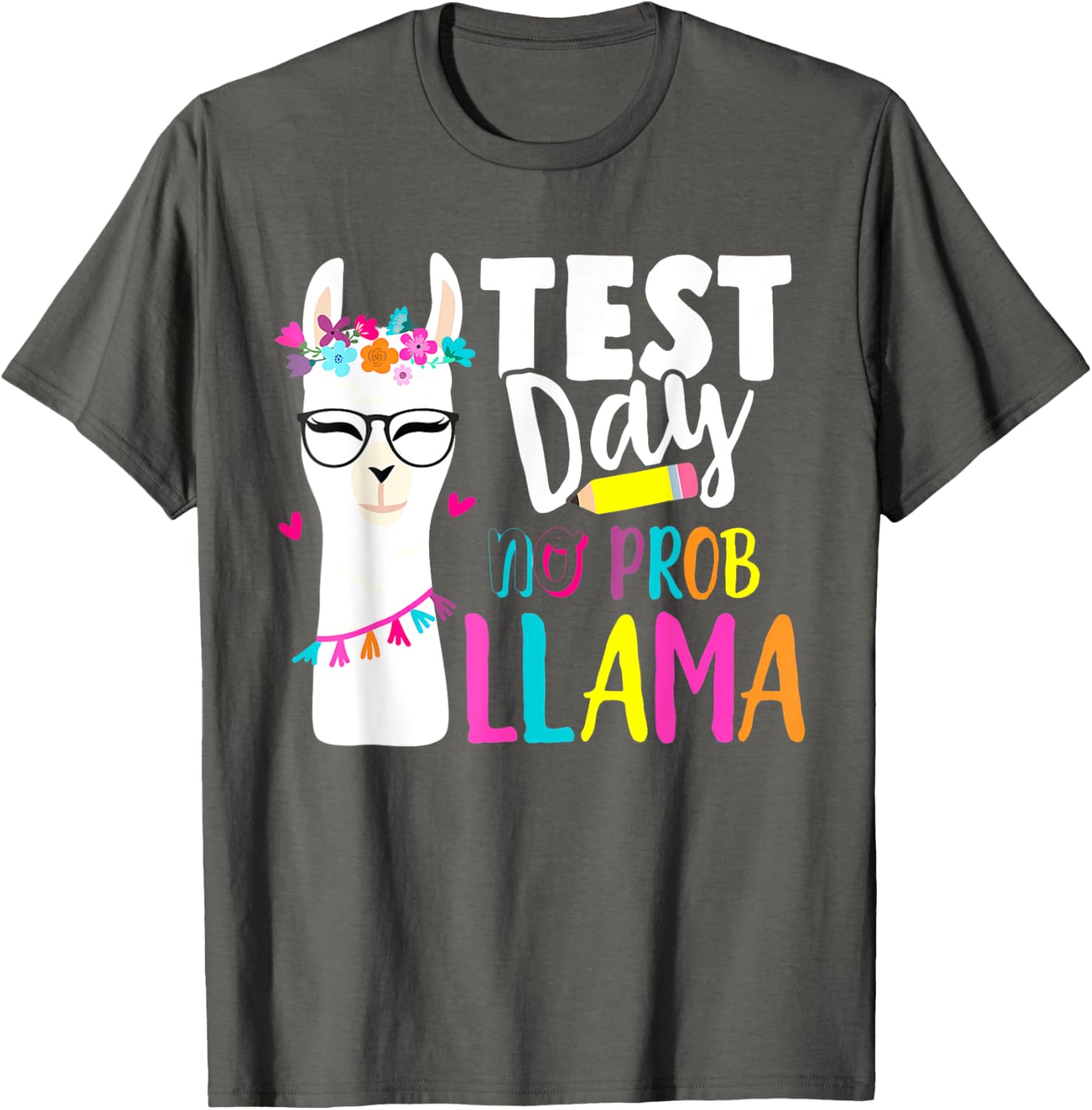 Testing Test Day No Prob Llama Teacher T-Shirt