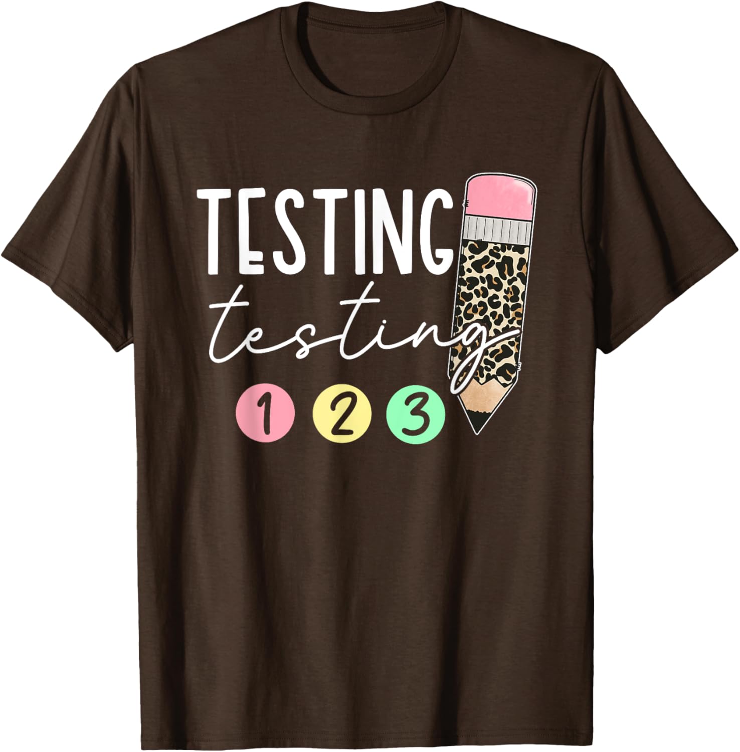 Testing Testing 123 Cute Test Day Teachers Students Girl Kid T-Shirt