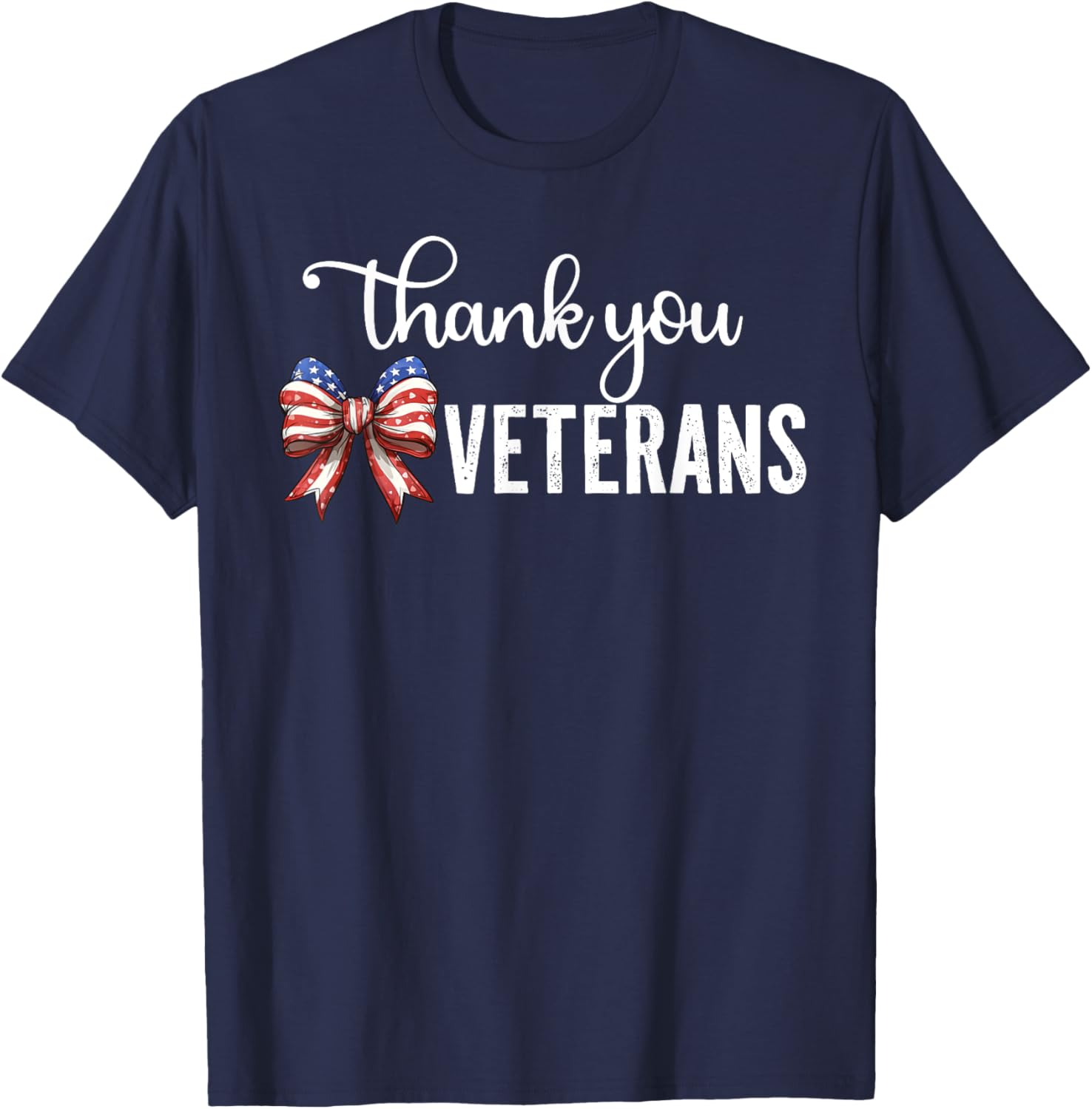 Thank You Veterans Patriotic Coquette Bow Veterans Day 2024 T-Shirt