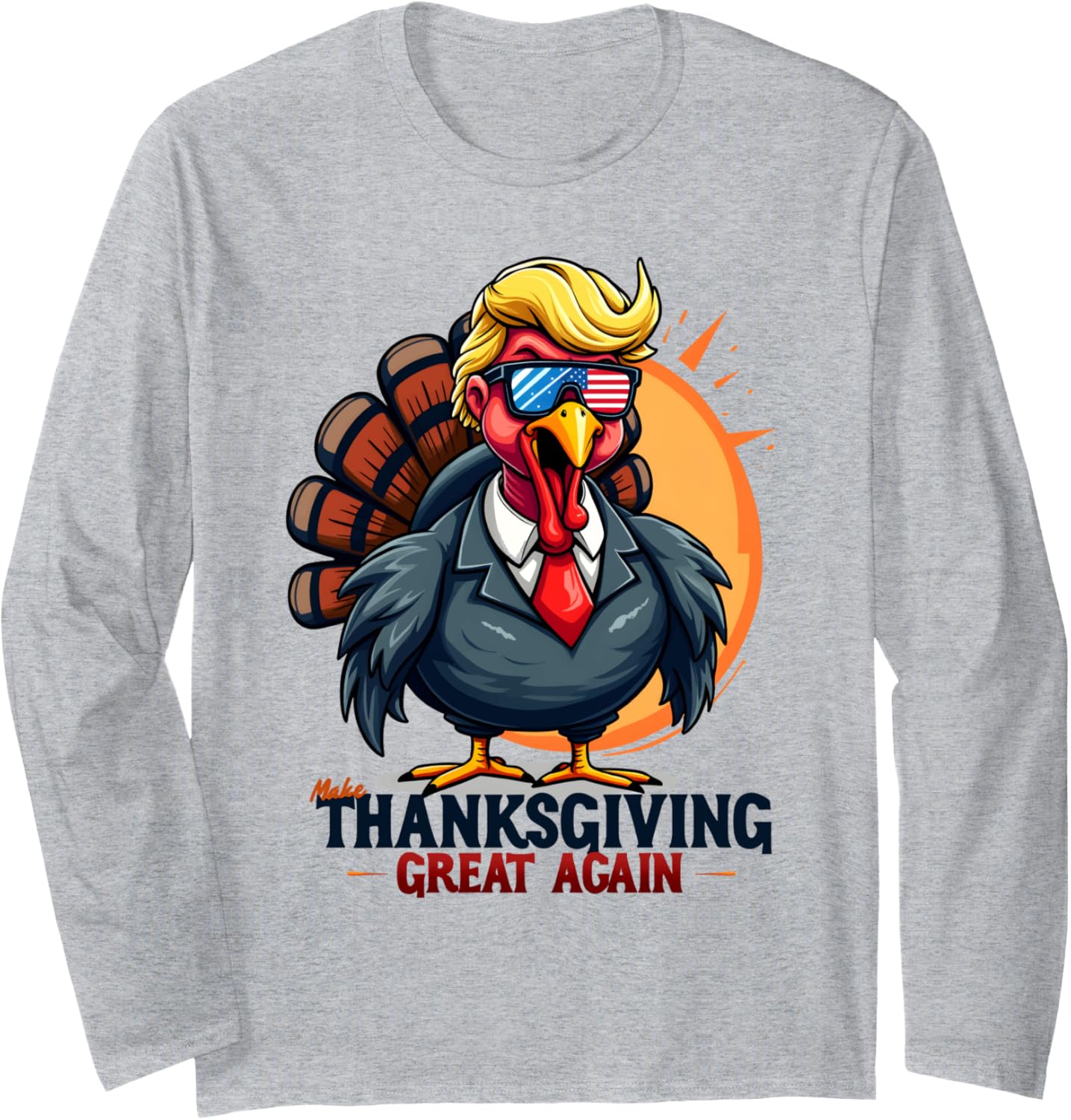 Thanksgivin Trump Costume Kids Boys Girls Women Men Gifts Long Sleeve T-Shirt