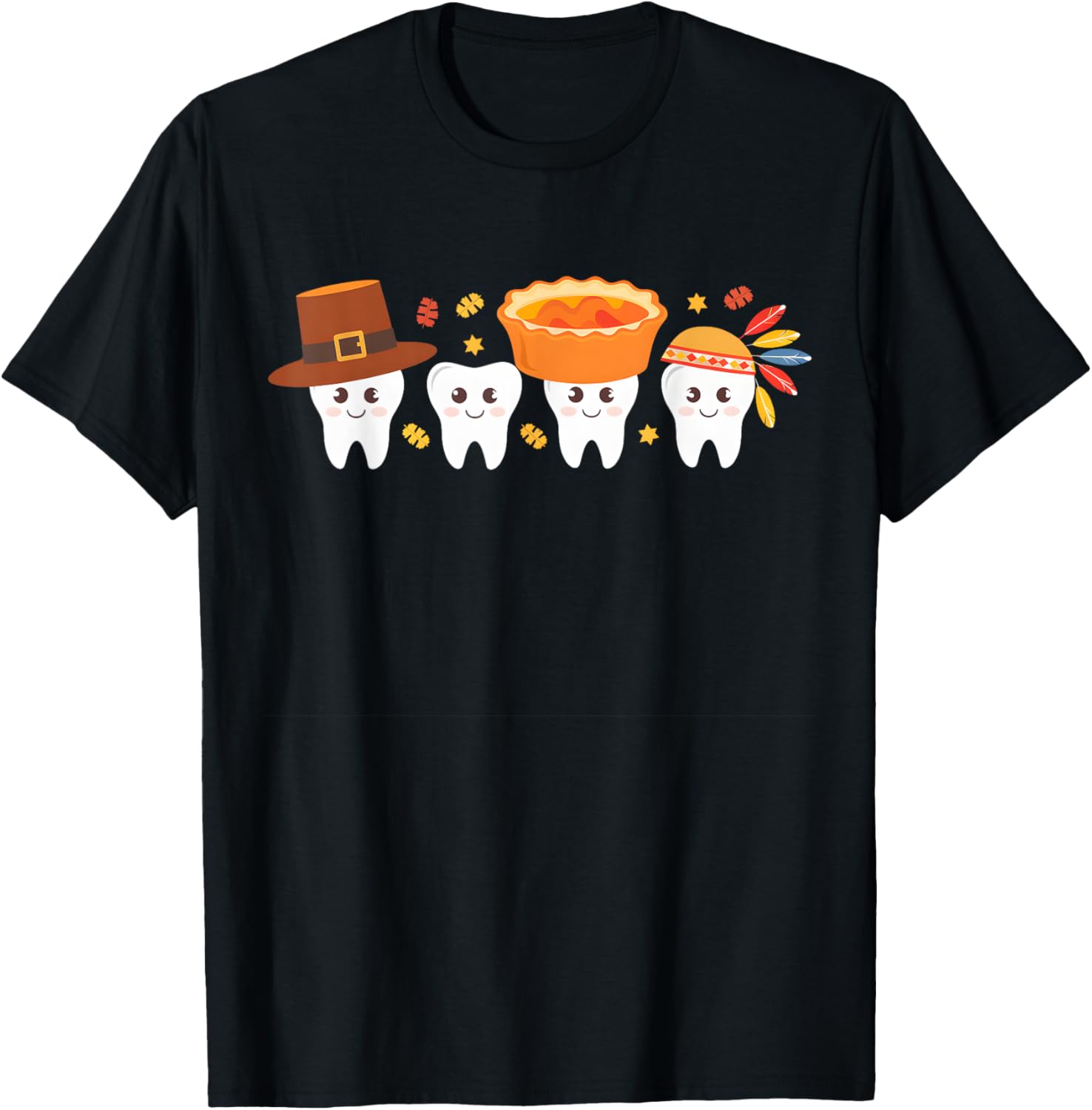 Thanksgiving Dental Tooth Characters Dentist cute turkey T-Shirt