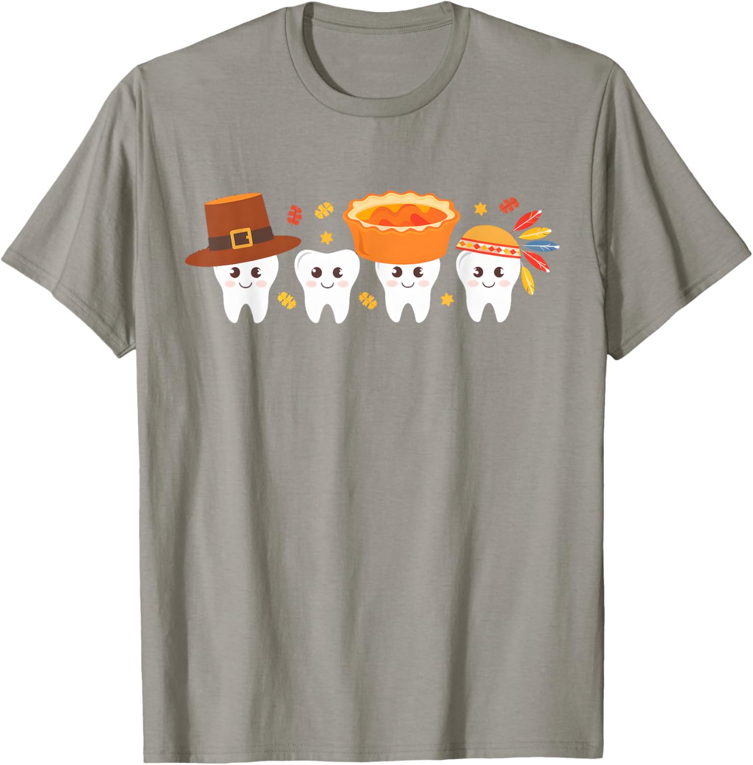 Thanksgiving Dental Tooth Characters Dentist cute turkey T-Shirt