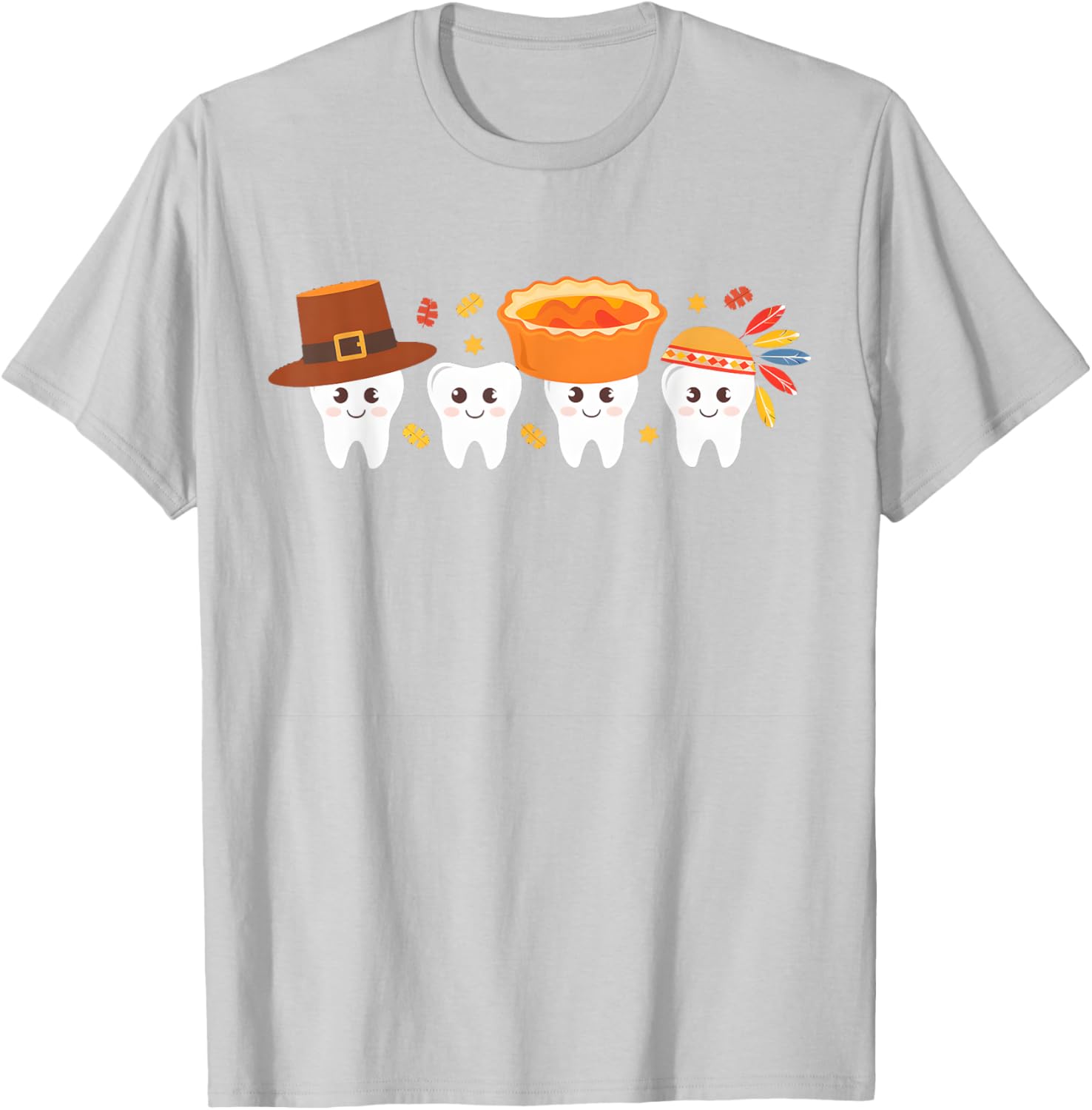 Thanksgiving Dental Tooth Characters Dentist cute turkey T-Shirt