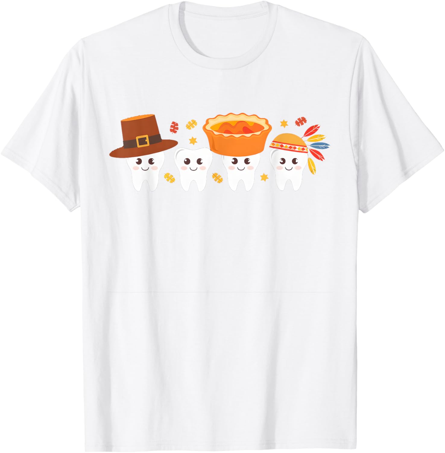 Thanksgiving Dental Tooth Characters Dentist cute turkey T-Shirt