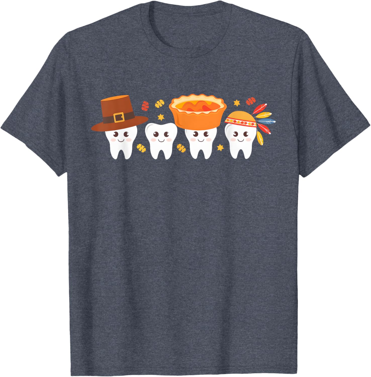 Thanksgiving Dental Tooth Characters Dentist cute turkey T-Shirt