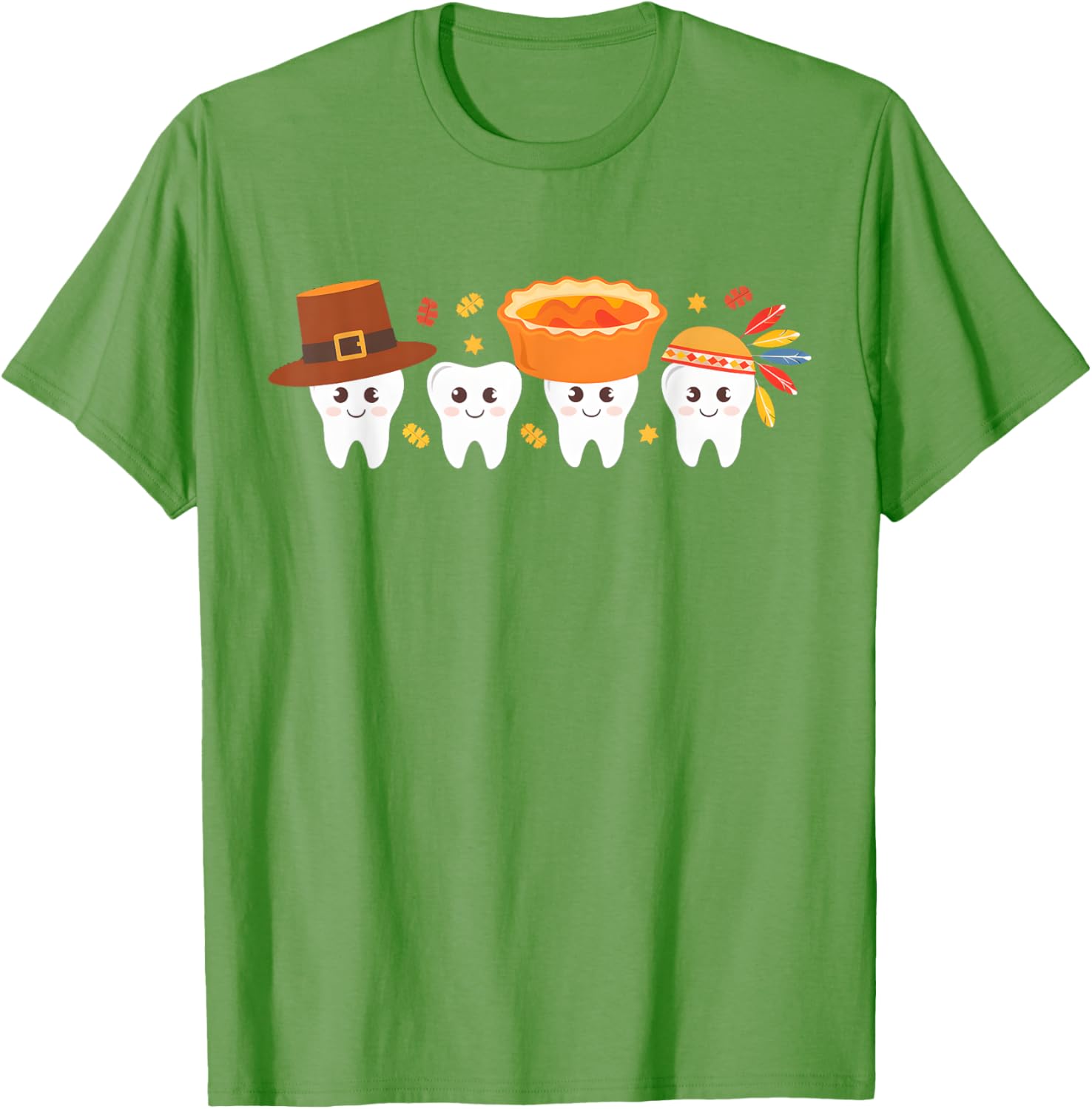 Thanksgiving Dental Tooth Characters Dentist cute turkey T-Shirt