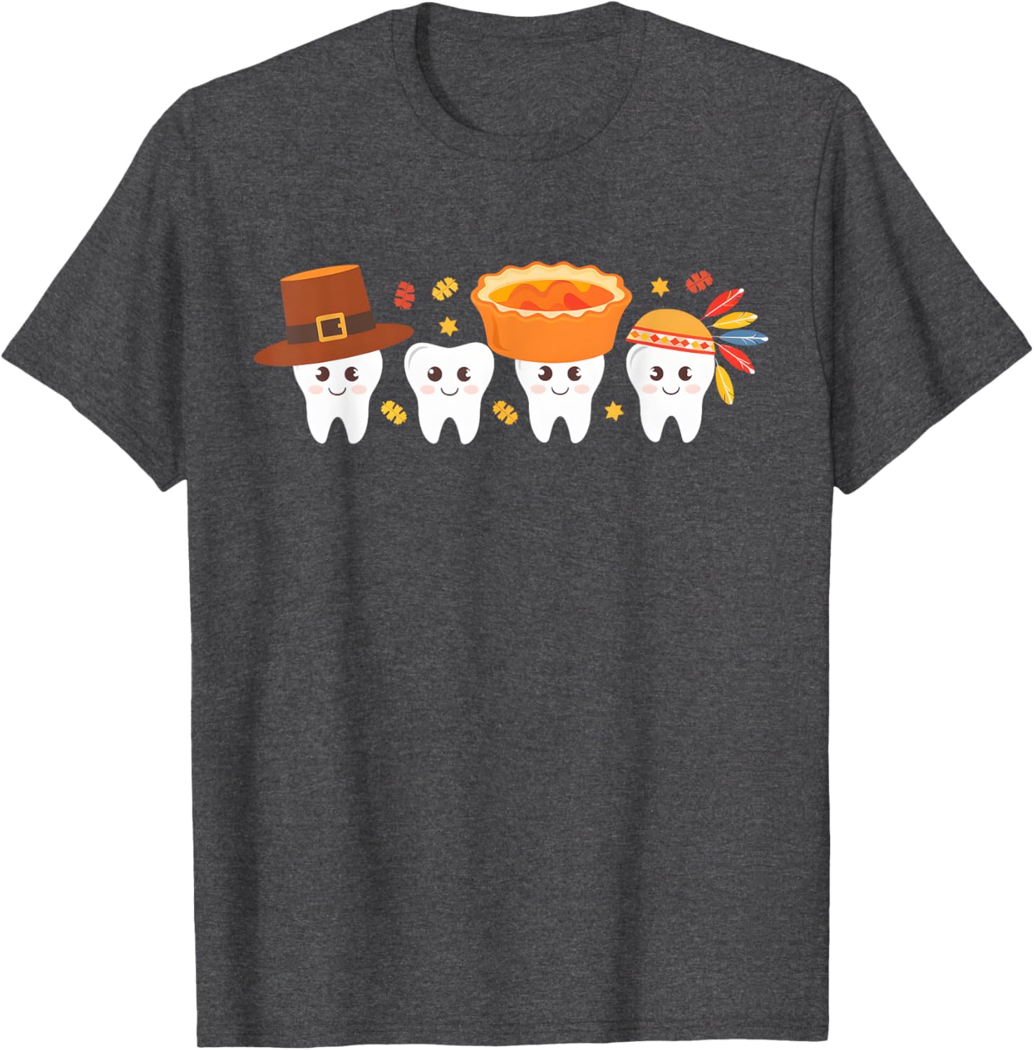 Thanksgiving Dental Tooth Characters Dentist cute turkey T-Shirt