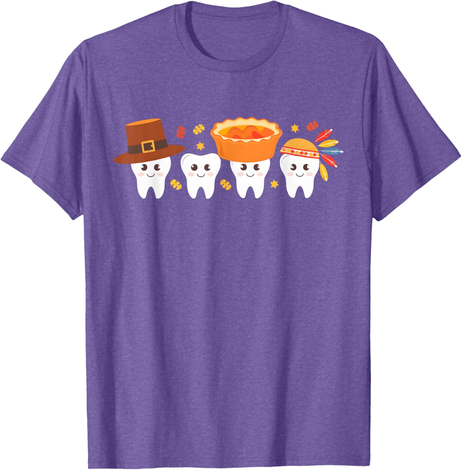 Thanksgiving Dental Tooth Characters Dentist cute turkey T-Shirt