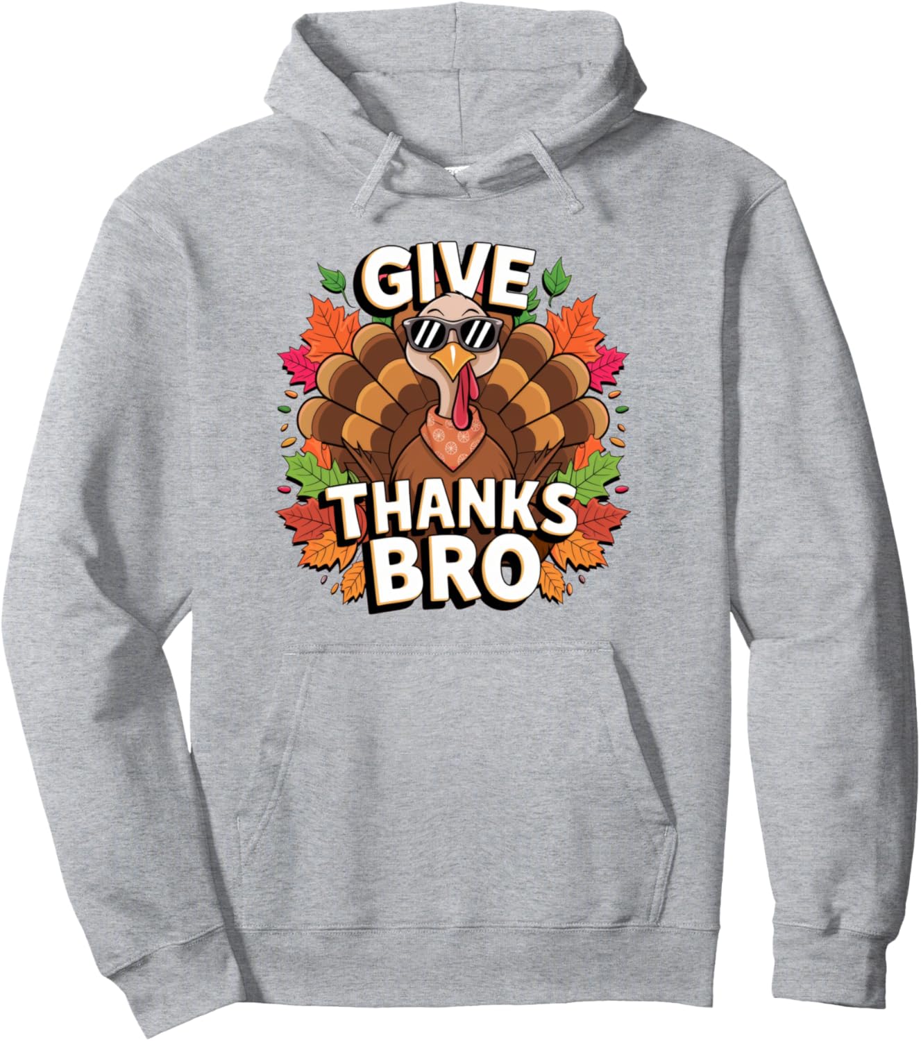 Thanksgiving Give Thanks Bro Cute Turkey Men Women Kids Pullover Hoodie