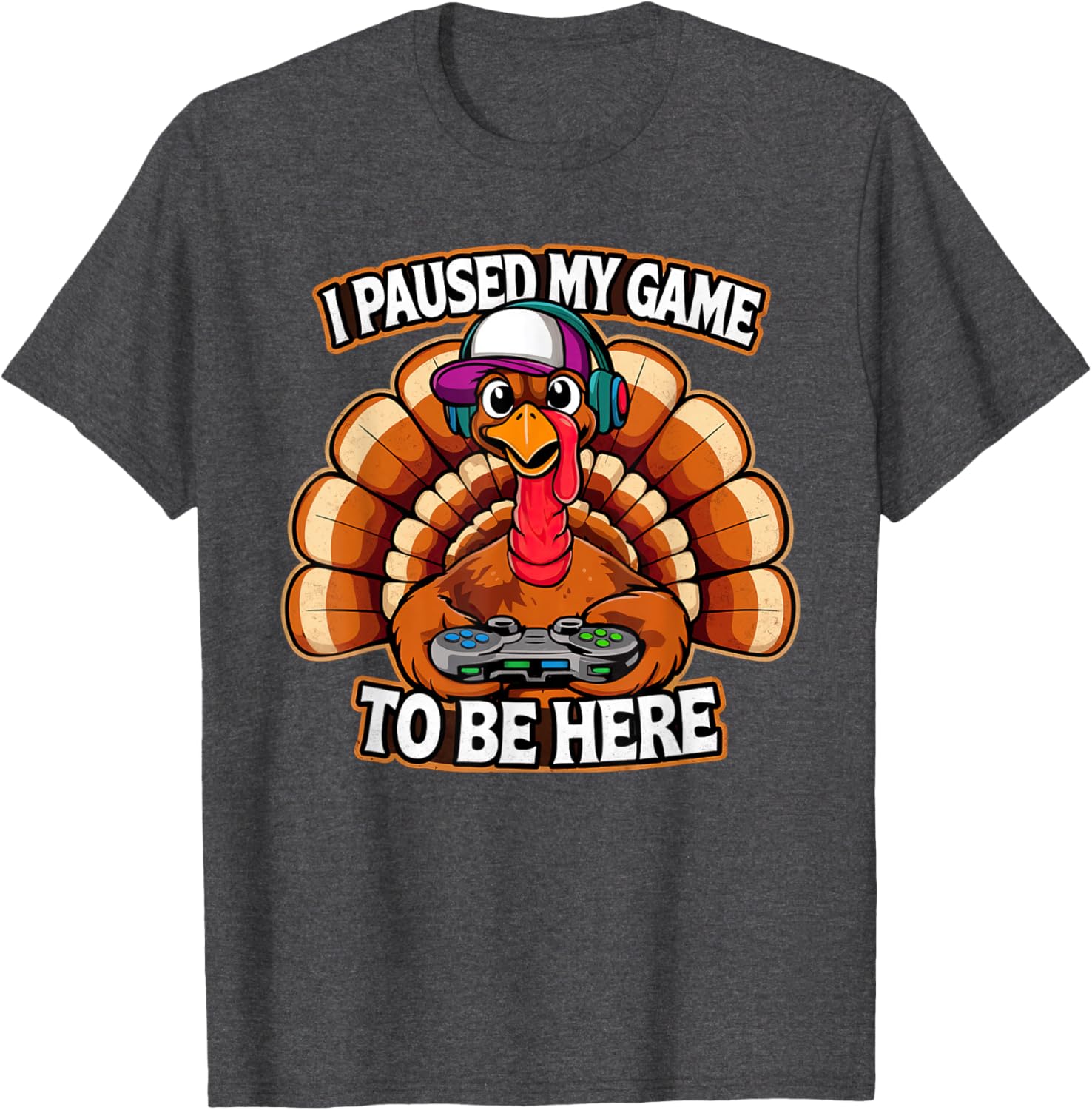 Thanksgiving Turkey For Kids Boys I Paused my Game Funny T-Shirt