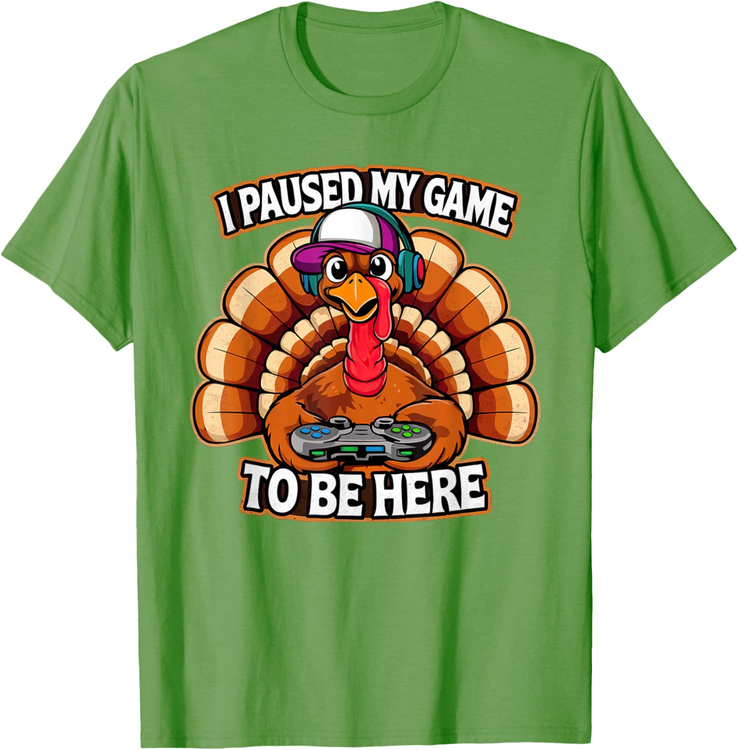 Thanksgiving Turkey For Kids Boys I Paused my Game Funny T-Shirt