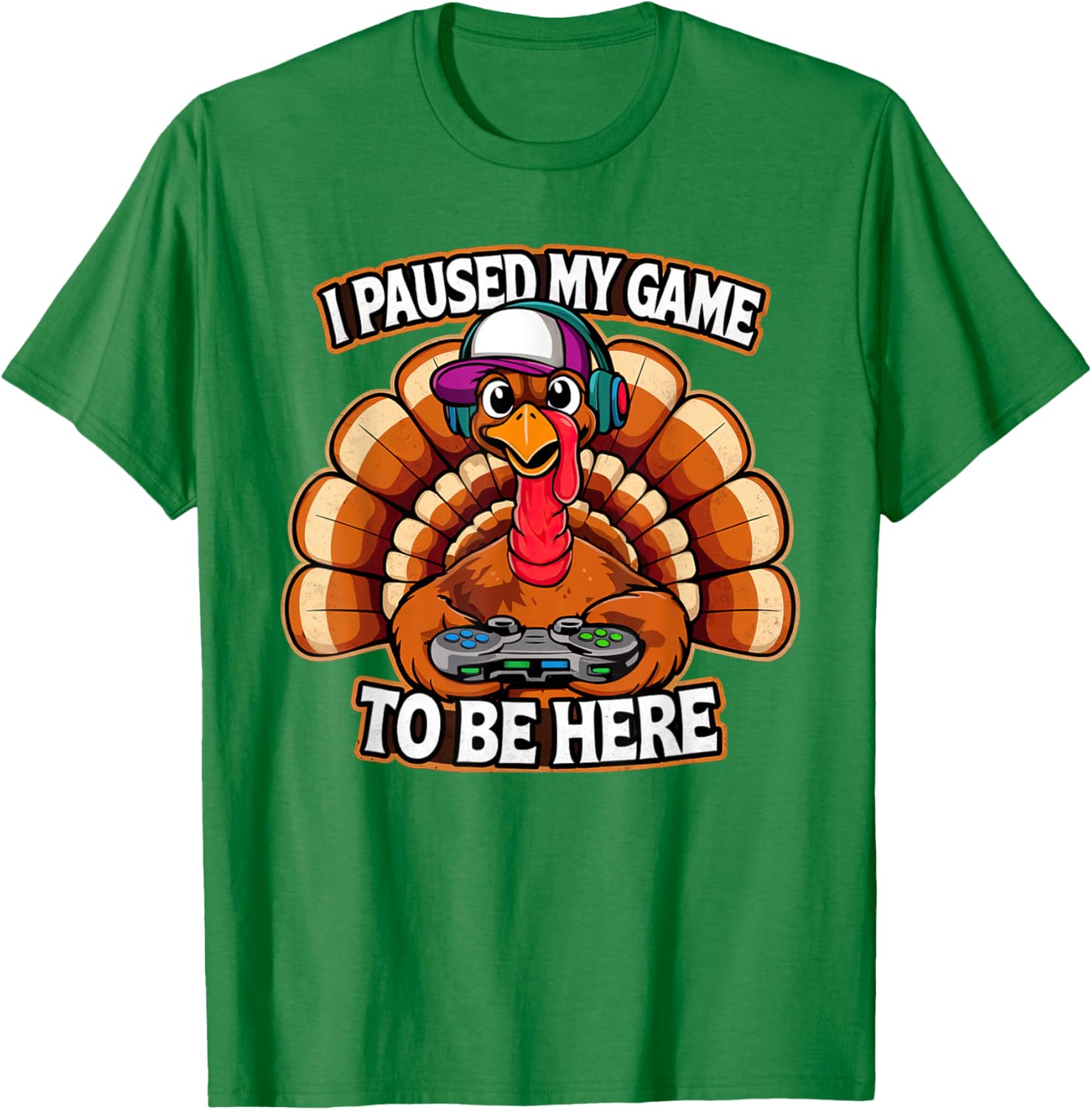 Thanksgiving Turkey For Kids Boys I Paused my Game Funny T-Shirt
