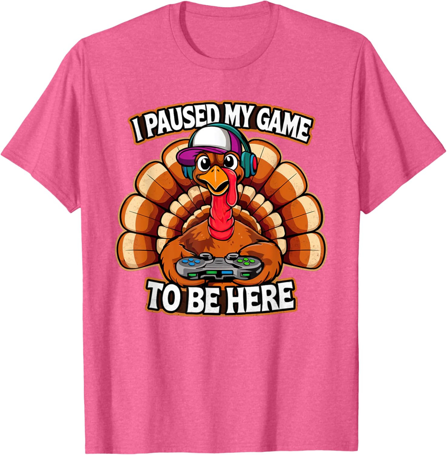 Thanksgiving Turkey For Kids Boys I Paused my Game Funny T-Shirt