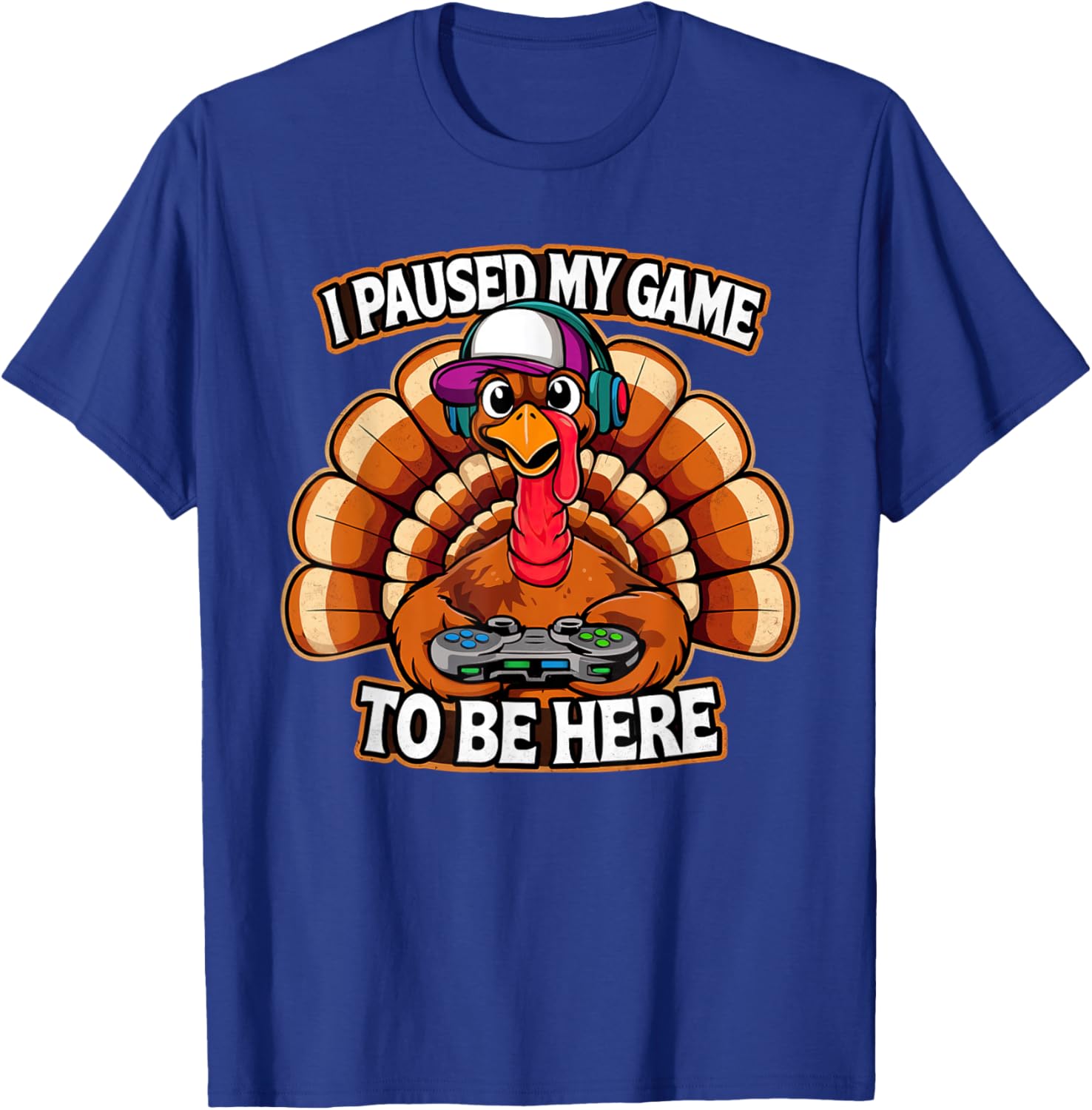 Thanksgiving Turkey For Kids Boys I Paused my Game Funny T-Shirt