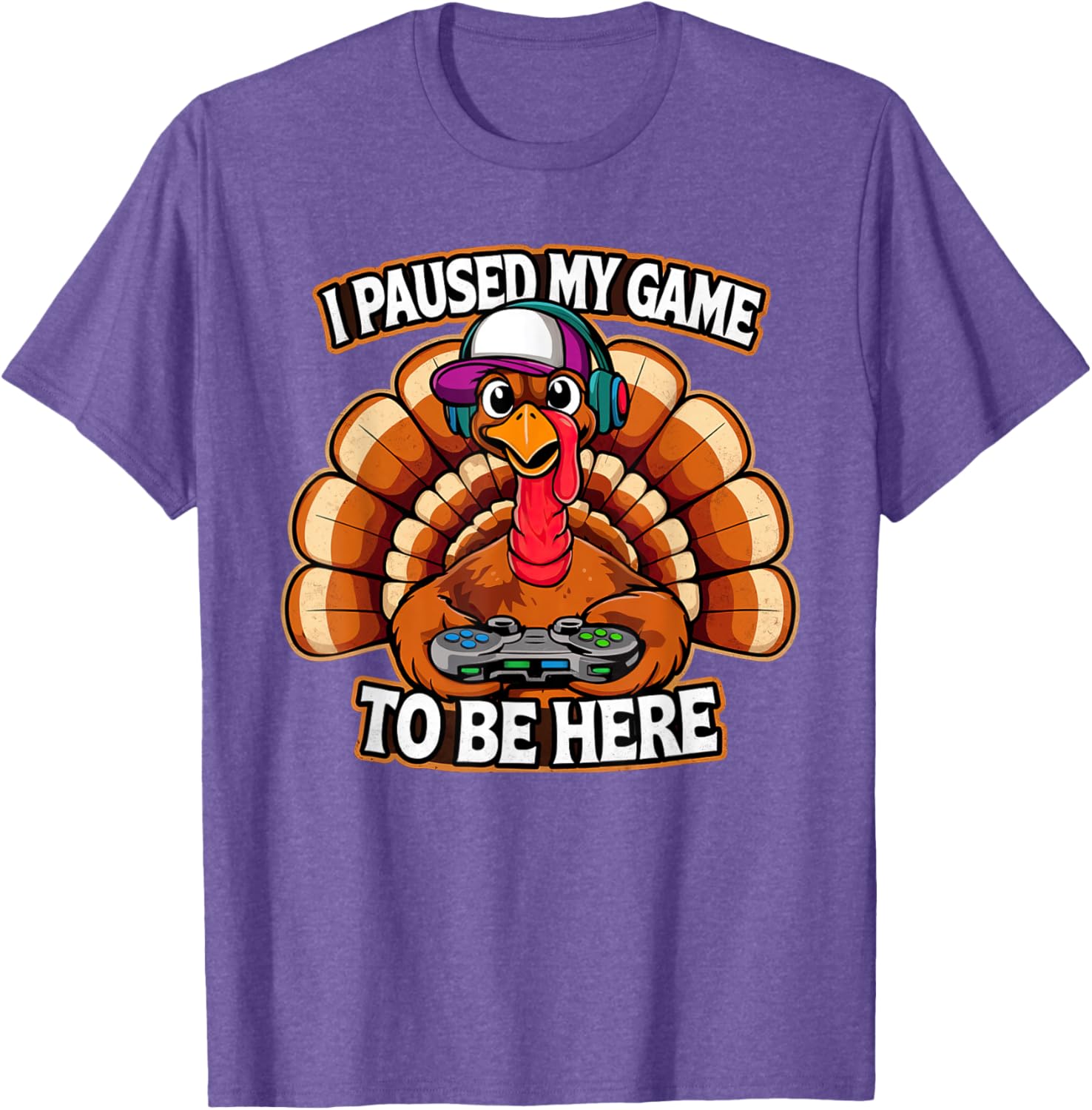 Thanksgiving Turkey For Kids Boys I Paused my Game Funny T-Shirt