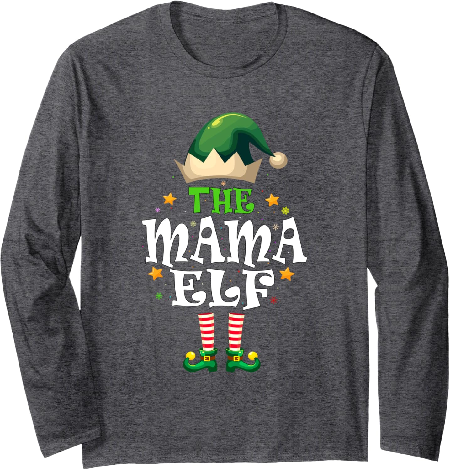 The Mama Elf Christmas Sassy Elf Matching Family Xmas Group Long Sleeve T-Shirt