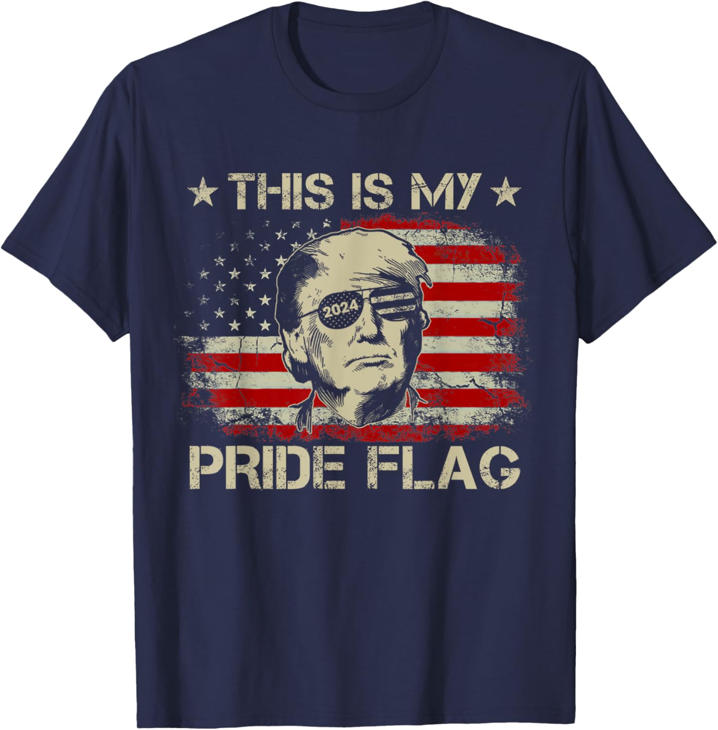 This Is My Pride Flag Trump 2024 American Flag 4th of July T-Shirt