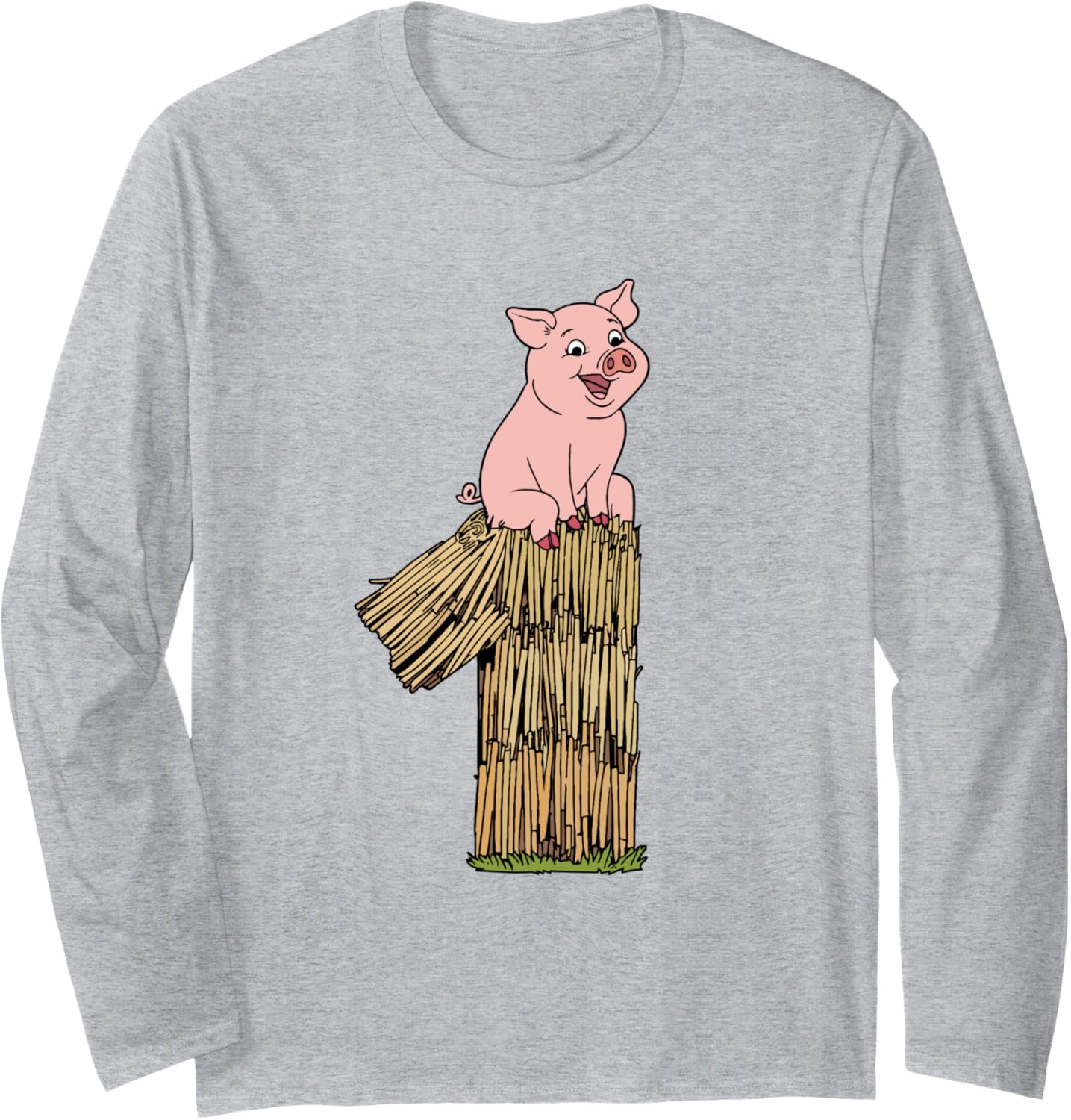 Three Little Pigs Pig 1 Halloween Costume Kids Adults Long Sleeve T-Shirt