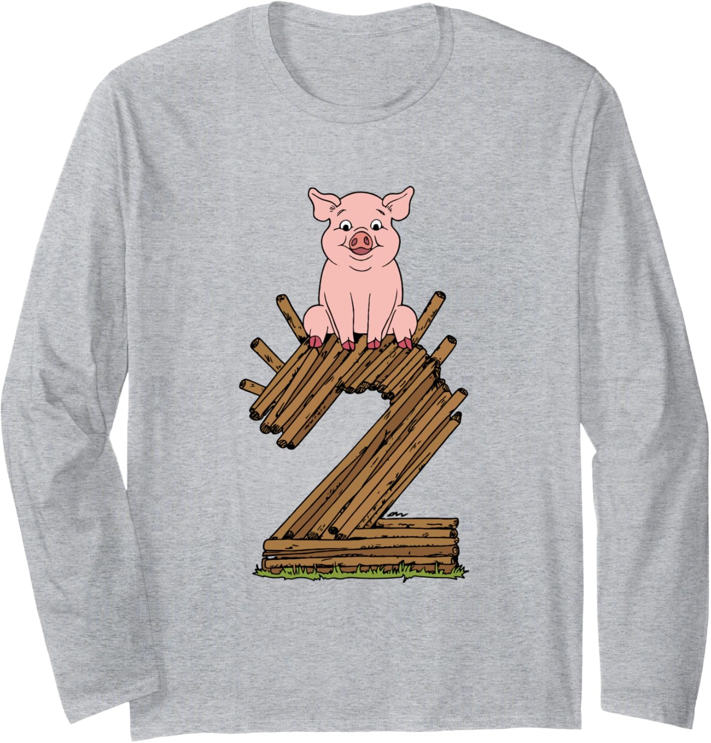 Three Little Pigs Pig 2 Halloween Costume Kids Adults Long Sleeve T-Shirt