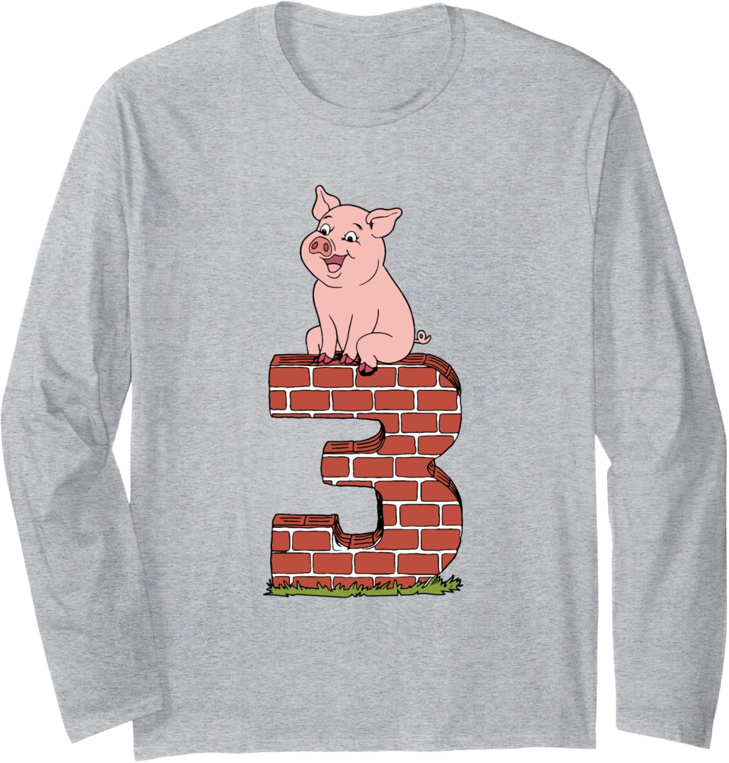 Three Little Pigs Pig 3 Halloween Costume Kids Adults Long Sleeve T-Shirt