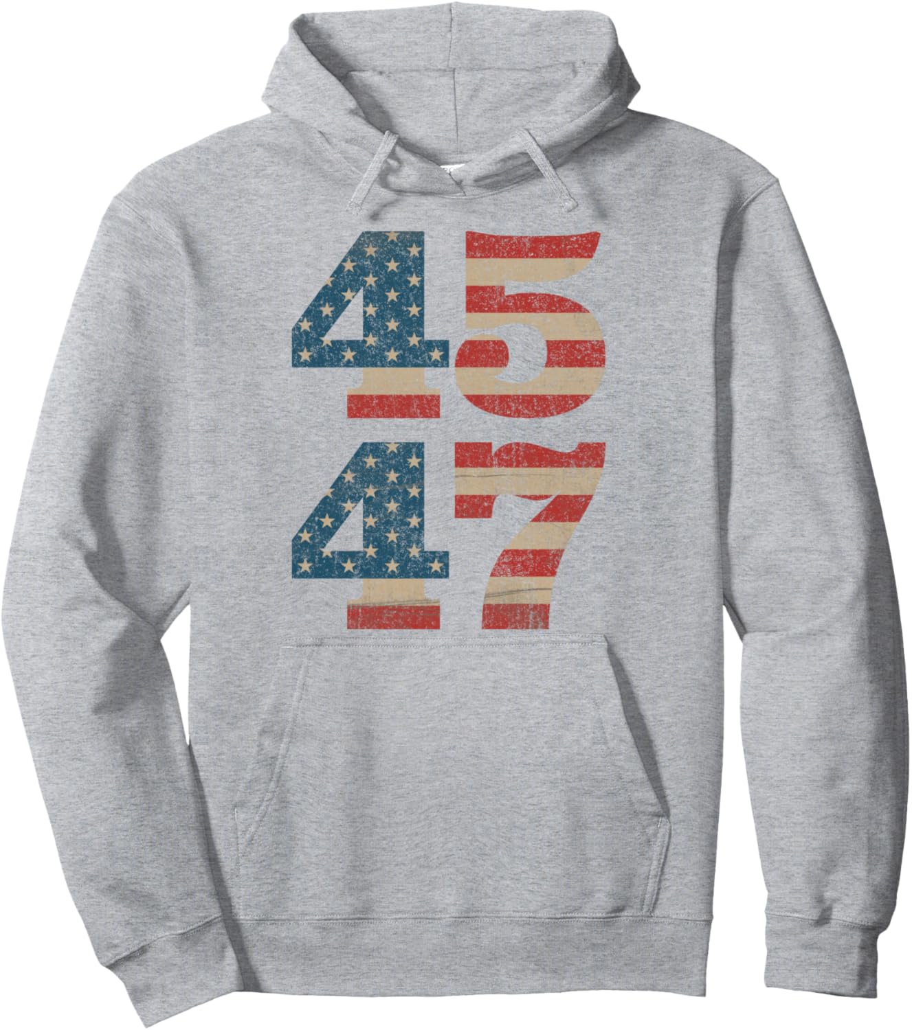 Trump 2024 45 47 Vintage American Flag Retro 4547 Trump 2024 Pullover Hoodie