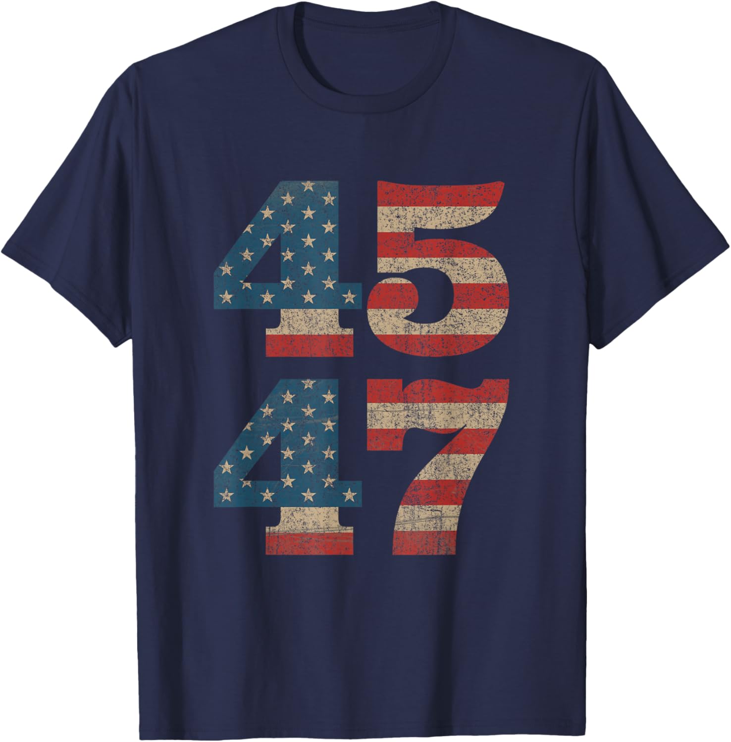 Trump 2024 45 47 Vintage American Flag Retro 4547 Trump 2024 T-Shirt