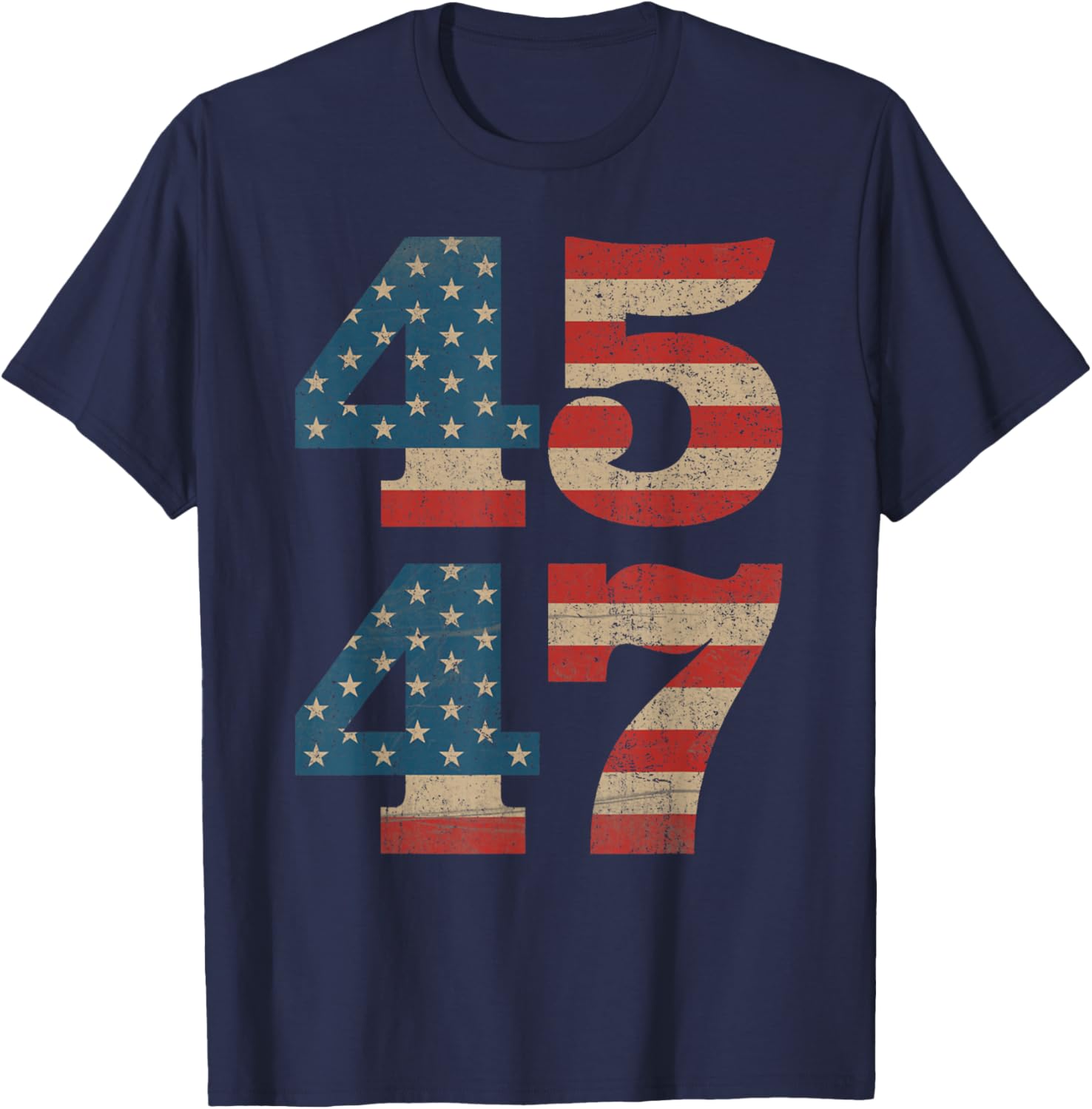 Trump 2024 45 47 Vintage American Flag Retro 4547 Trump 2024 T-Shirt