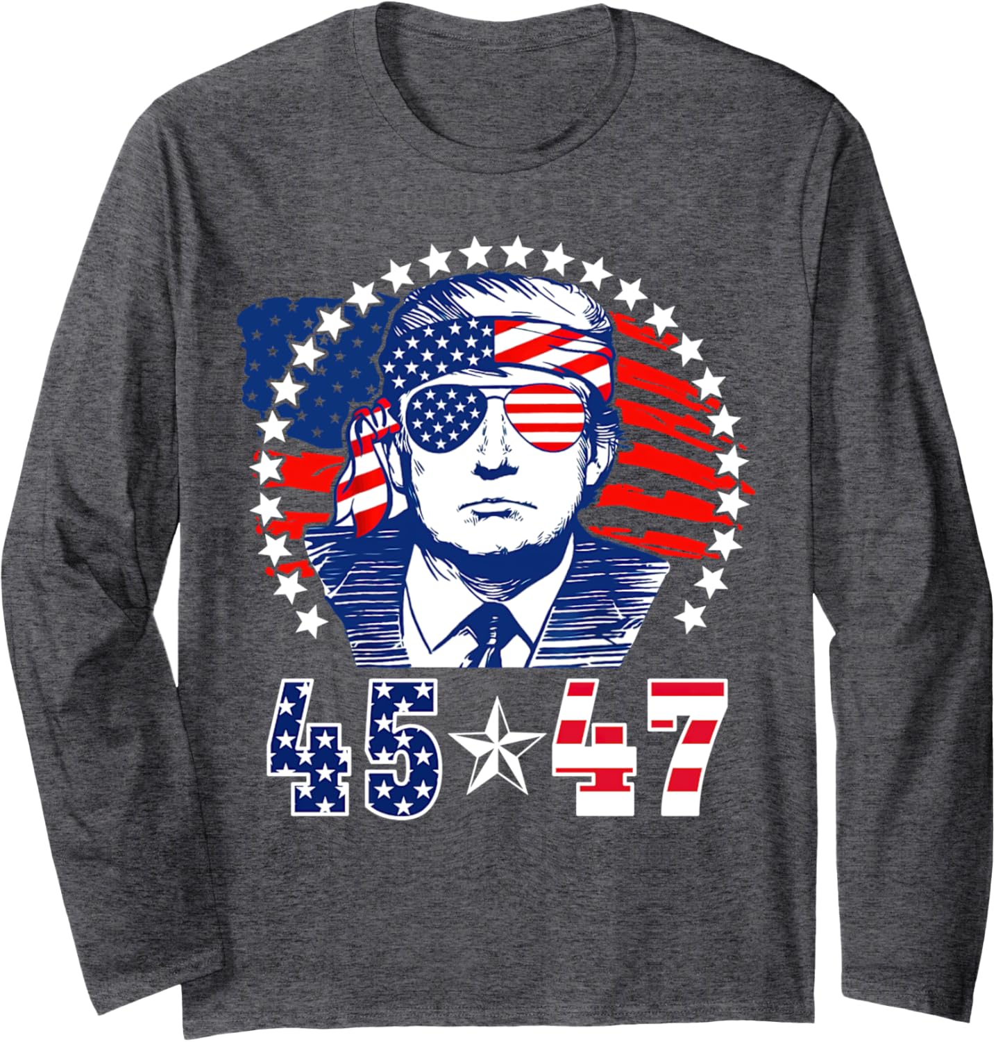 Trump 2024 45 47 Vintage USA Long Sleeve T-Shirt