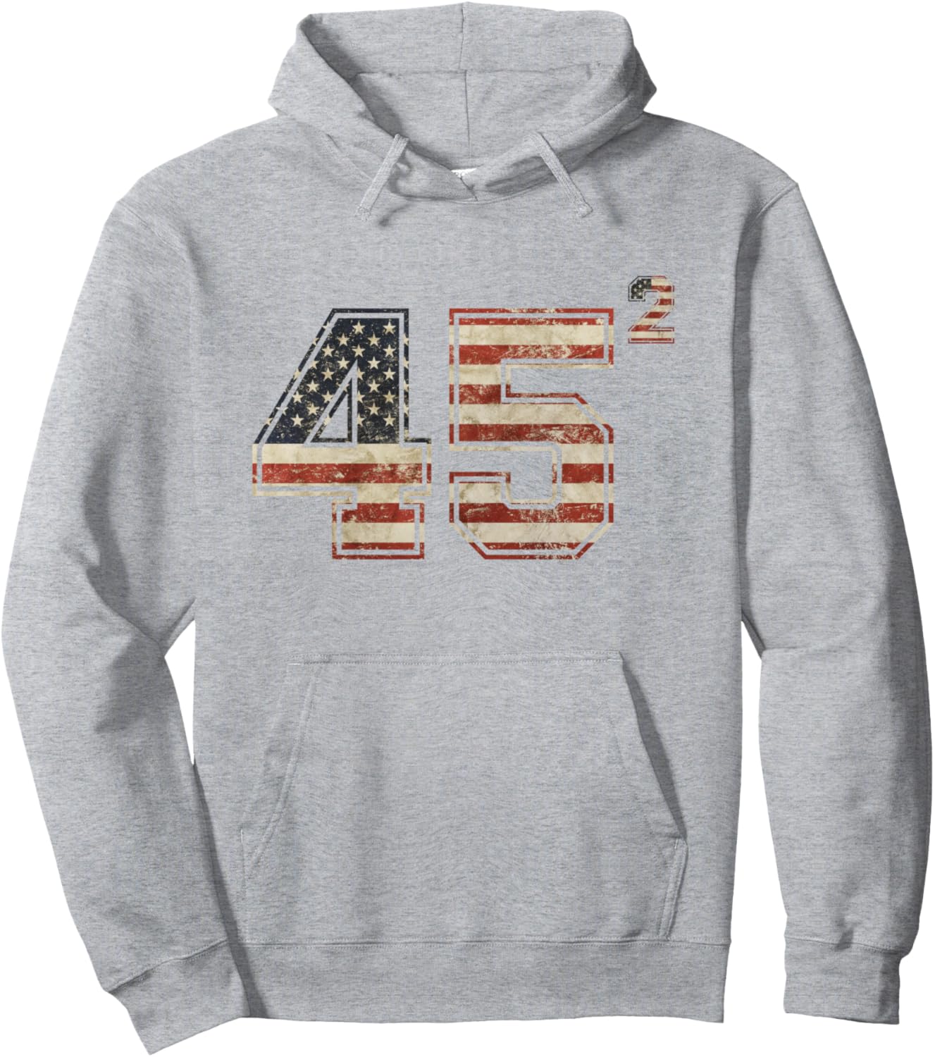 Trump 2024 45 Squared Second Term Presidential Supporter Pullover Hoodie