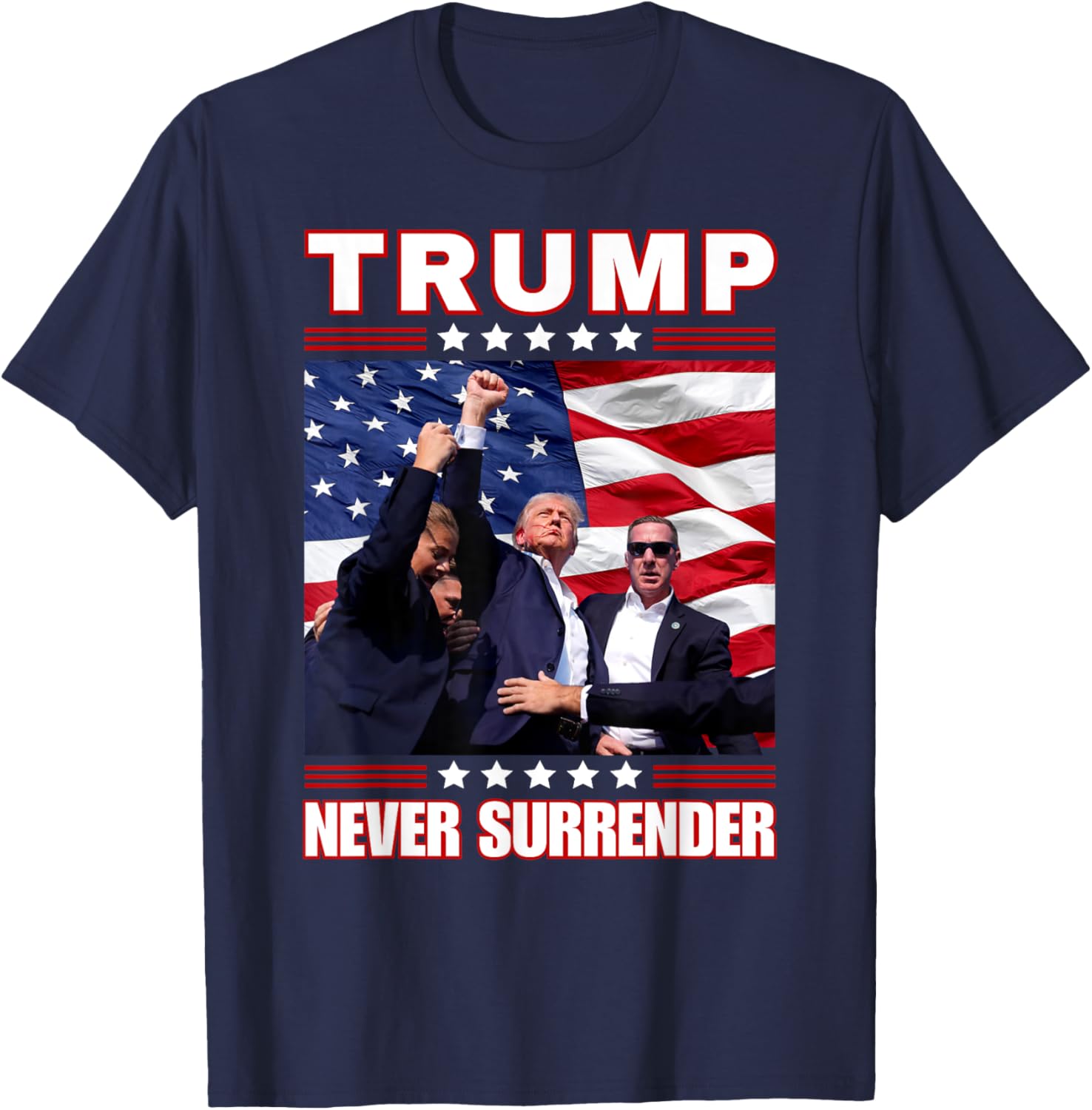 Trump 2024 Fist Pump Never Surrender Fight For America T-Shirt