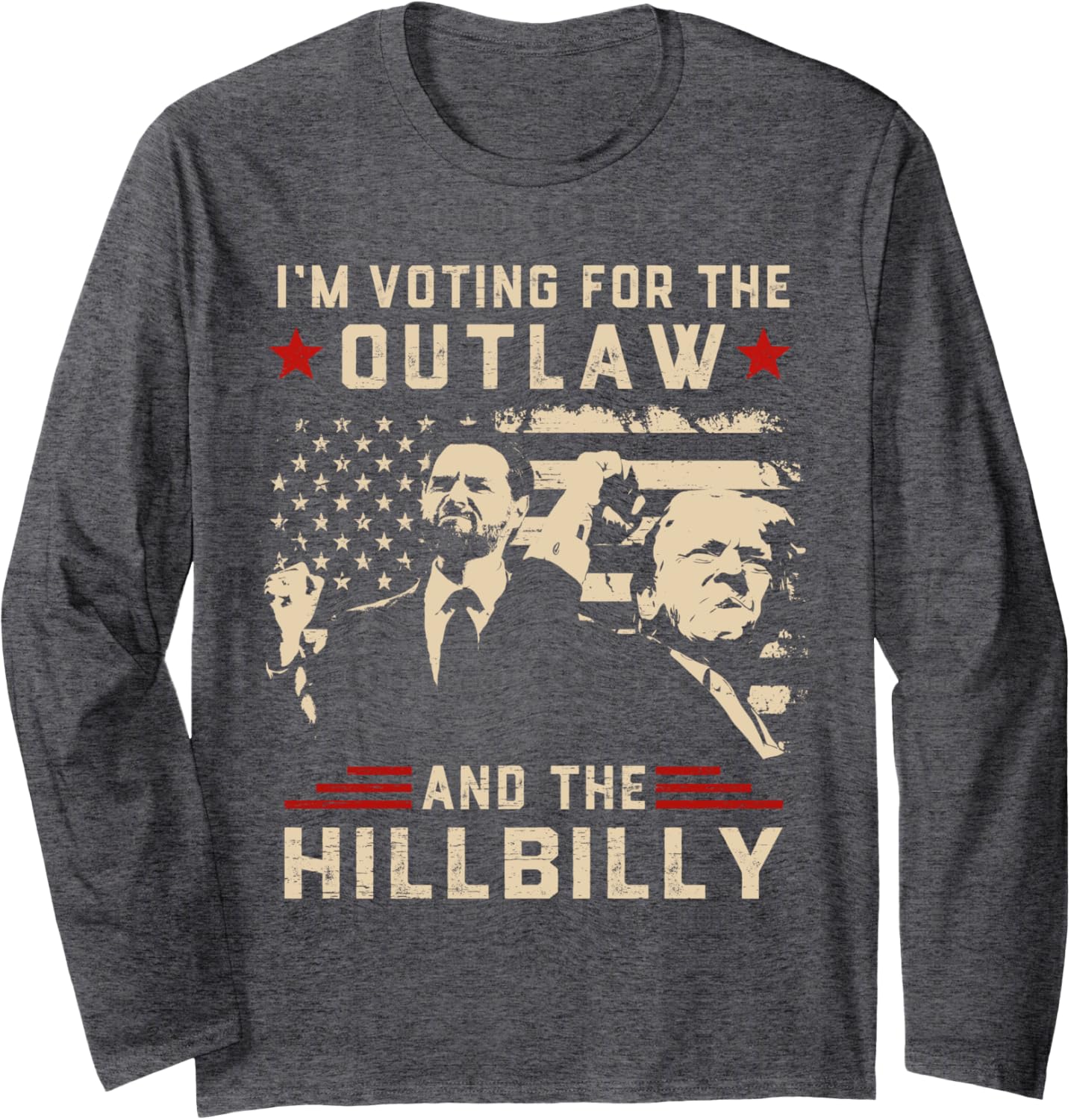 Trump 2024 Flag Outlaw Hillbilly J.D.Vance 2024 Donald Trump Long Sleeve T-Shirt