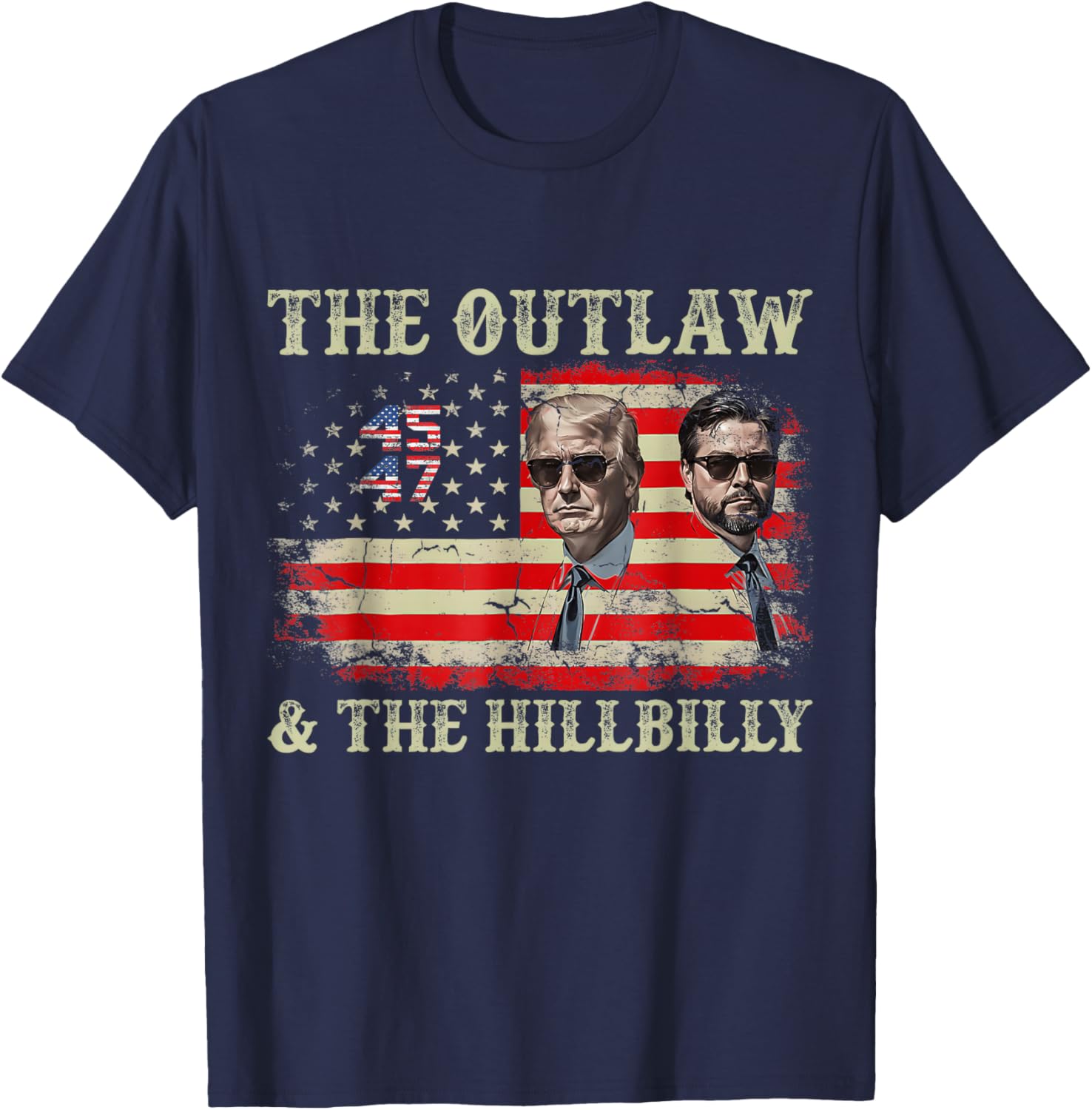 Trump 2024 Flag Outlaw Hillbilly J.D.Vance 2024 Donald Trump T-Shirt