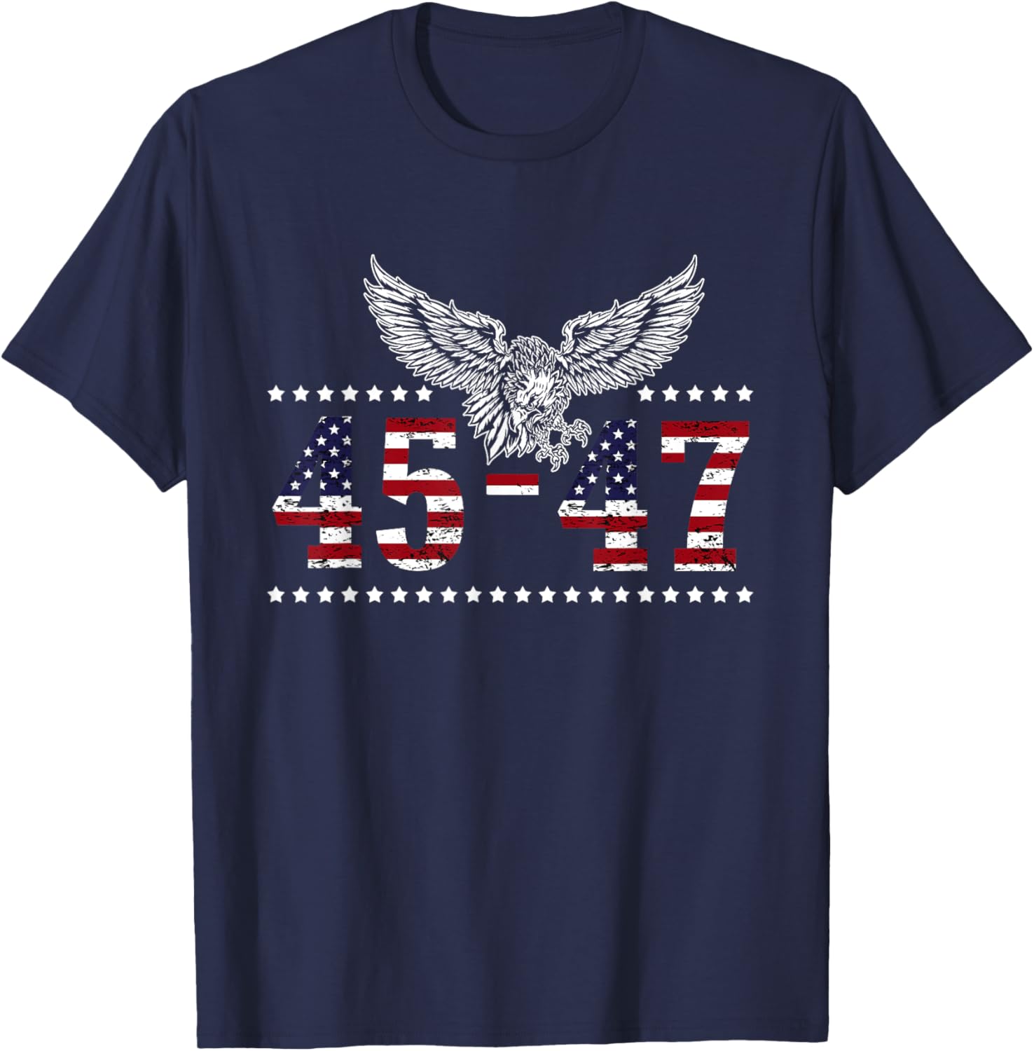 Trump 2024 President 45 and 47 American Flag Trump 2024 T-Shirt