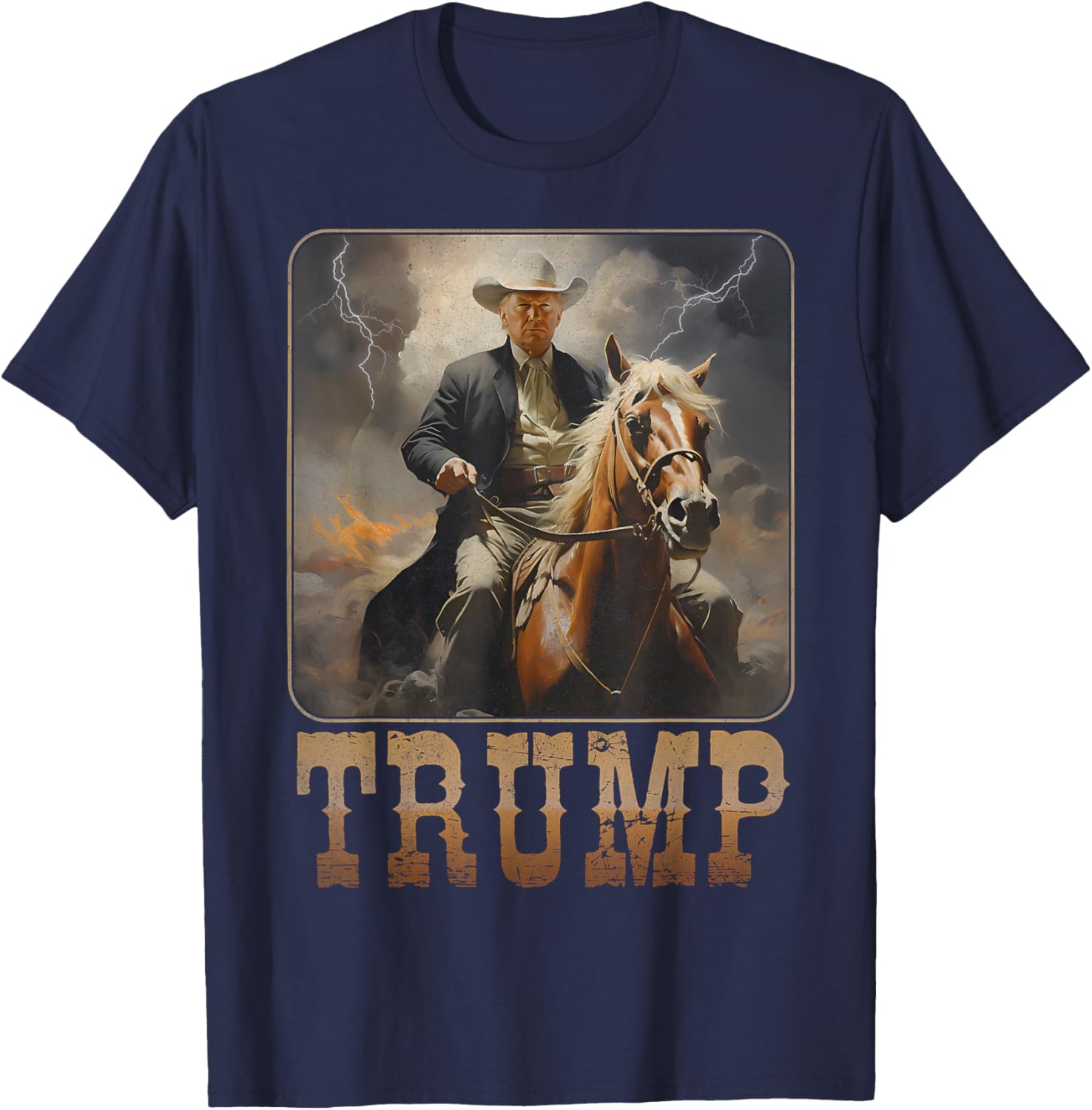 Trump 2024 President Cowboy Riding Horse Western USA MAGA T-Shirt