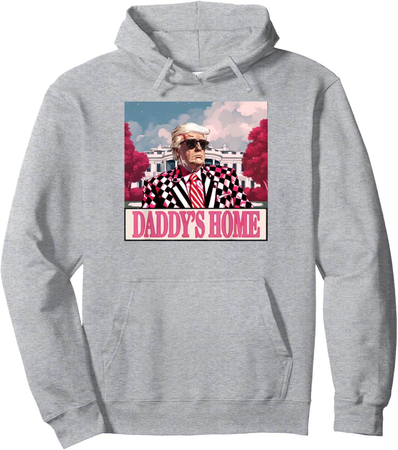 Trump 2024 Take America Back Daddy's Home Trump Pink 2024 Pullover Hoodie