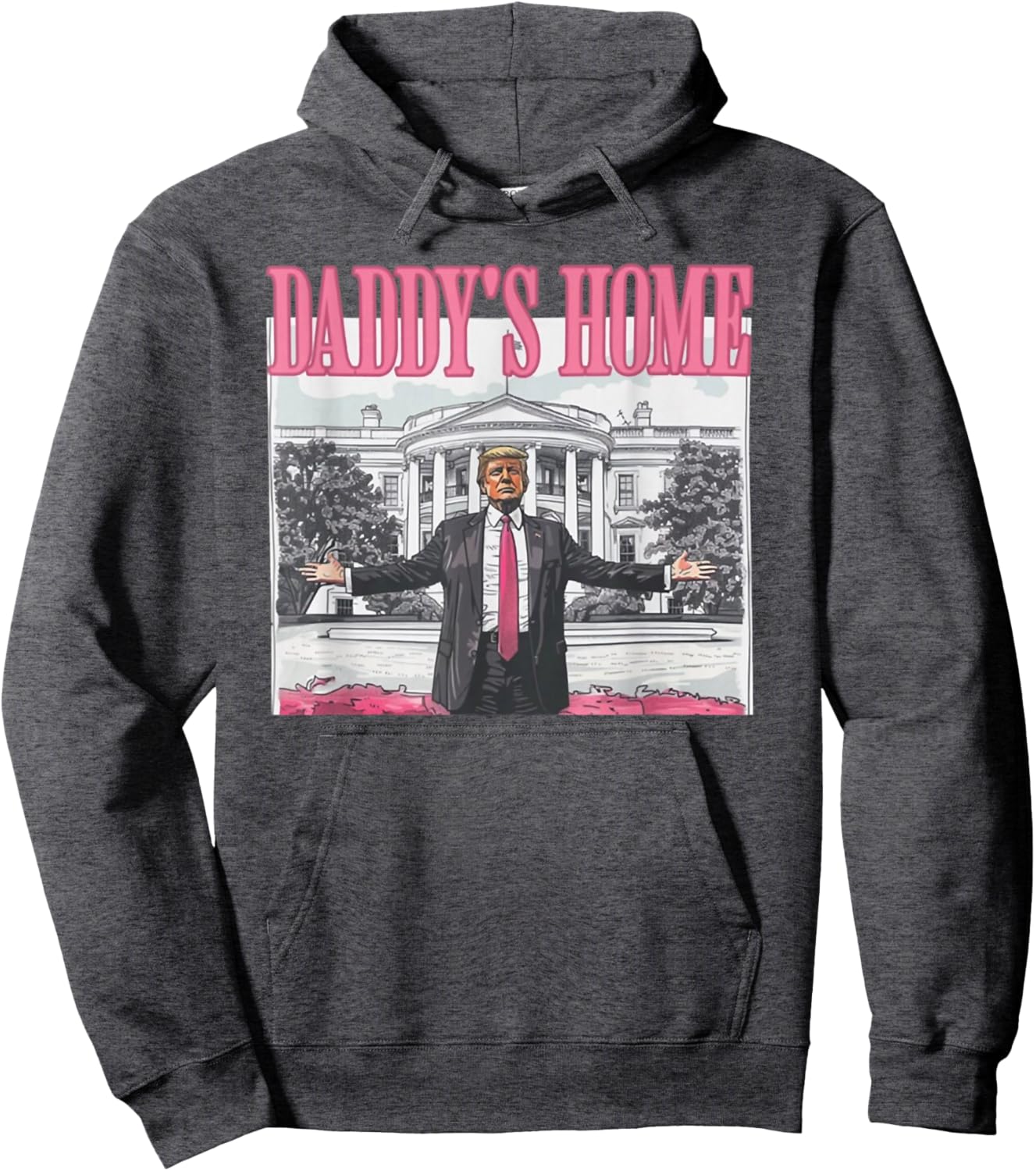 Trump 2024 Take America Back Daddy's Home Trump Pink 2024 Pullover Hoodie