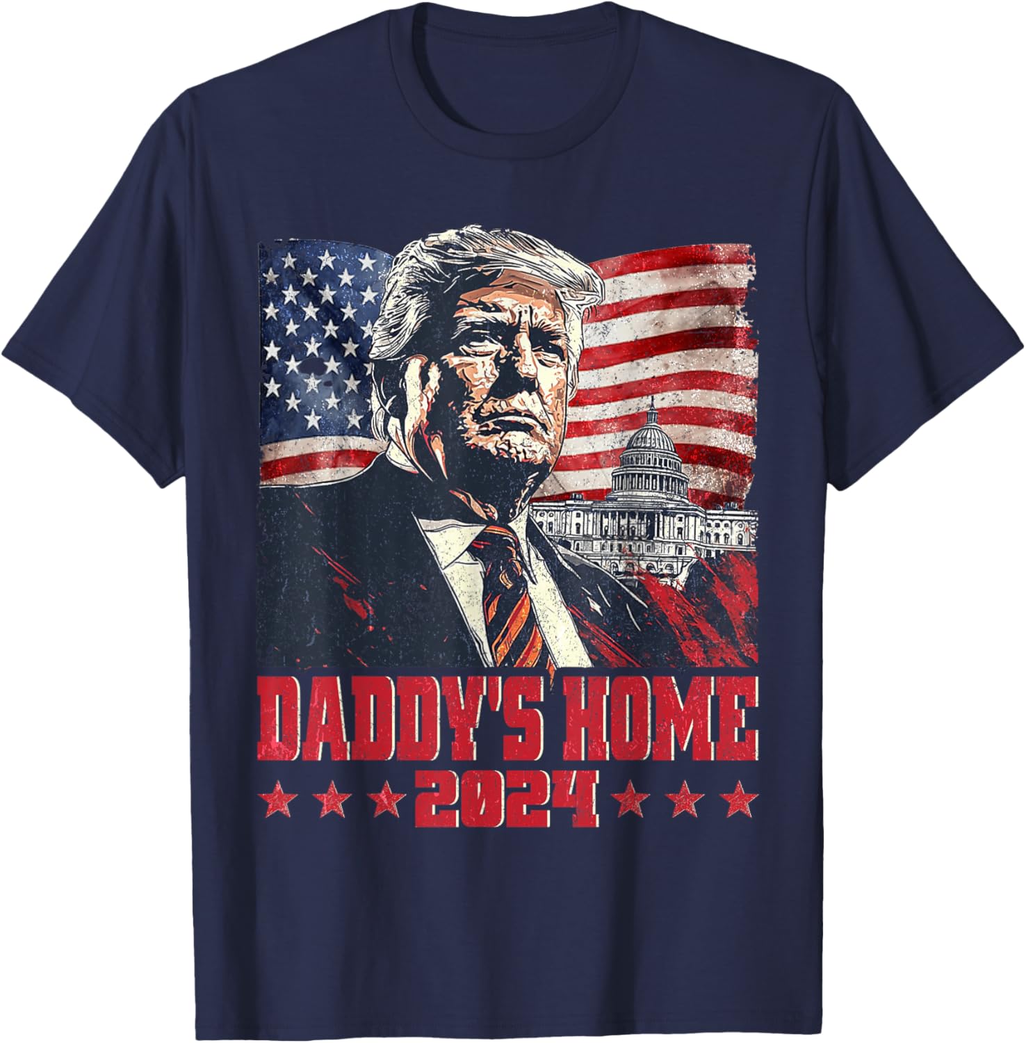 Trump 2024 Take America Back Daddy's Home Trump Pink 2024 T-Shirt